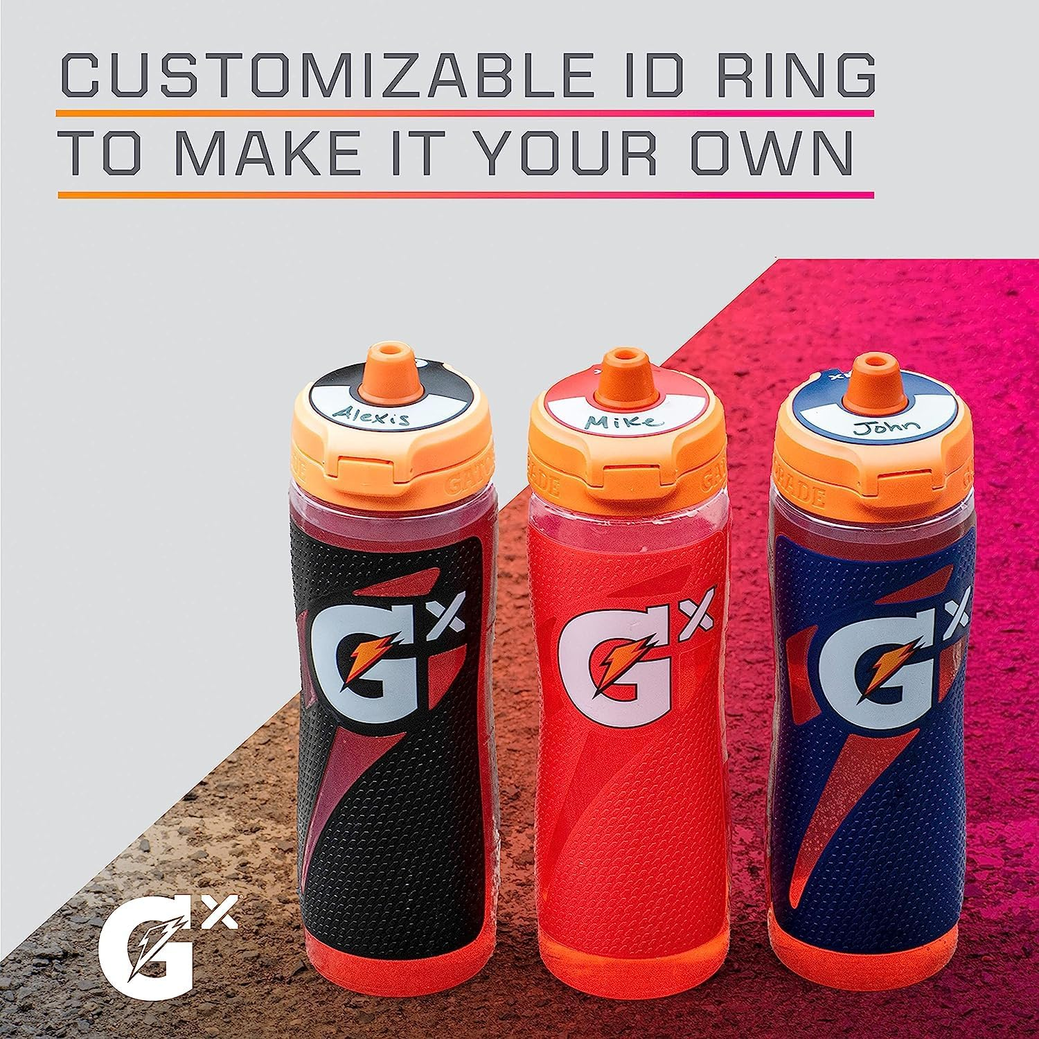 Gatorade Gx Hydration System, Non-Slip Gx Squeeze Bottles Faded Flag - Faded Flag image number 6