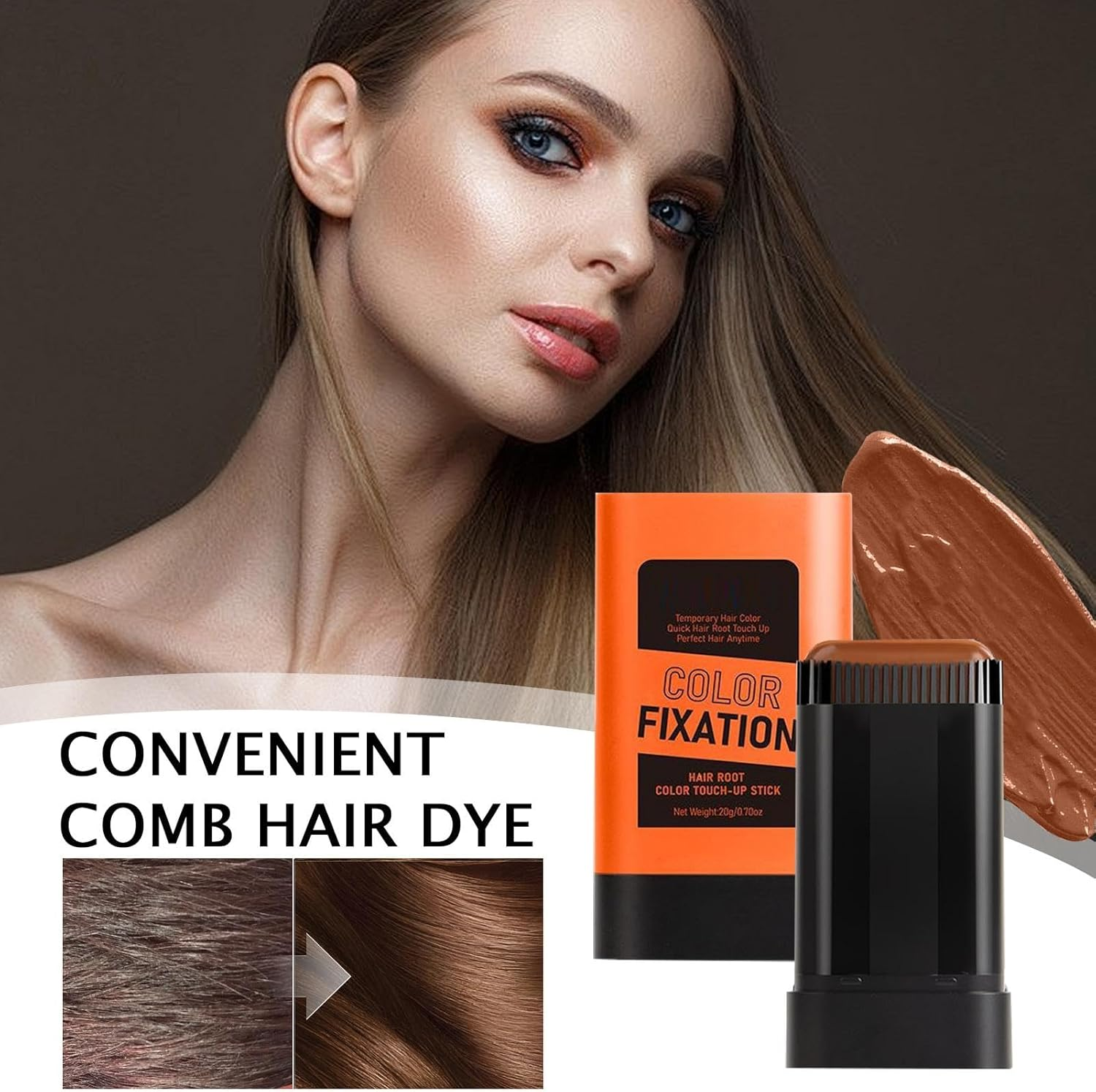 Hair Coloring Brush - Quick Hair Dye, Travel Friendly Hair Color Cream | Instant Hair Dye, Safe Portable Coloring Tool, Professional Hair Dye Brush, Convenient Temporary Dye Comb for Adults