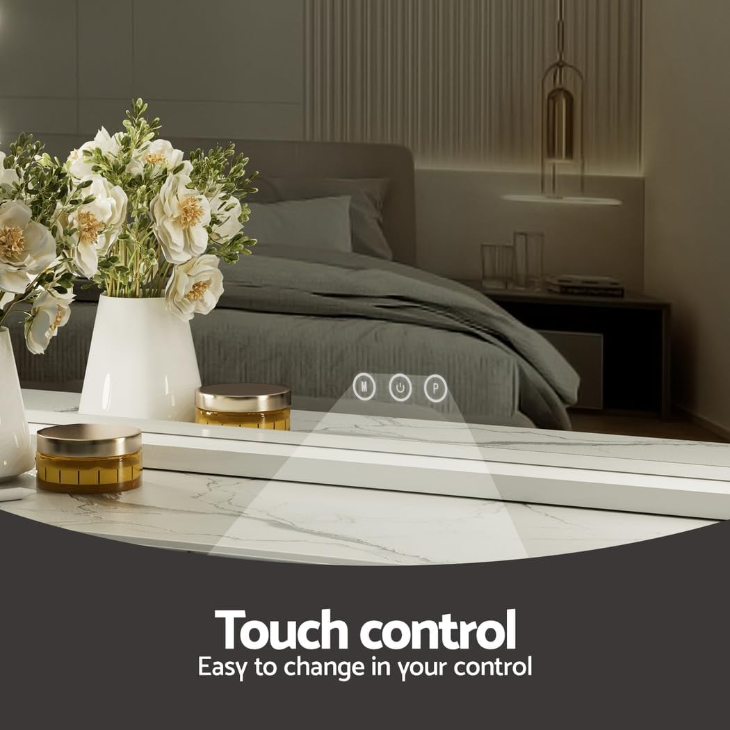 Embellir Makeup Mirror, 80 X 58Cm Hollywood Vanity Mirrors Beauty Cosmetic Dressing Bathroom Decor, 18 LED Light Bulbs with Tabletop Lights Rectangle Dimmable image number 2