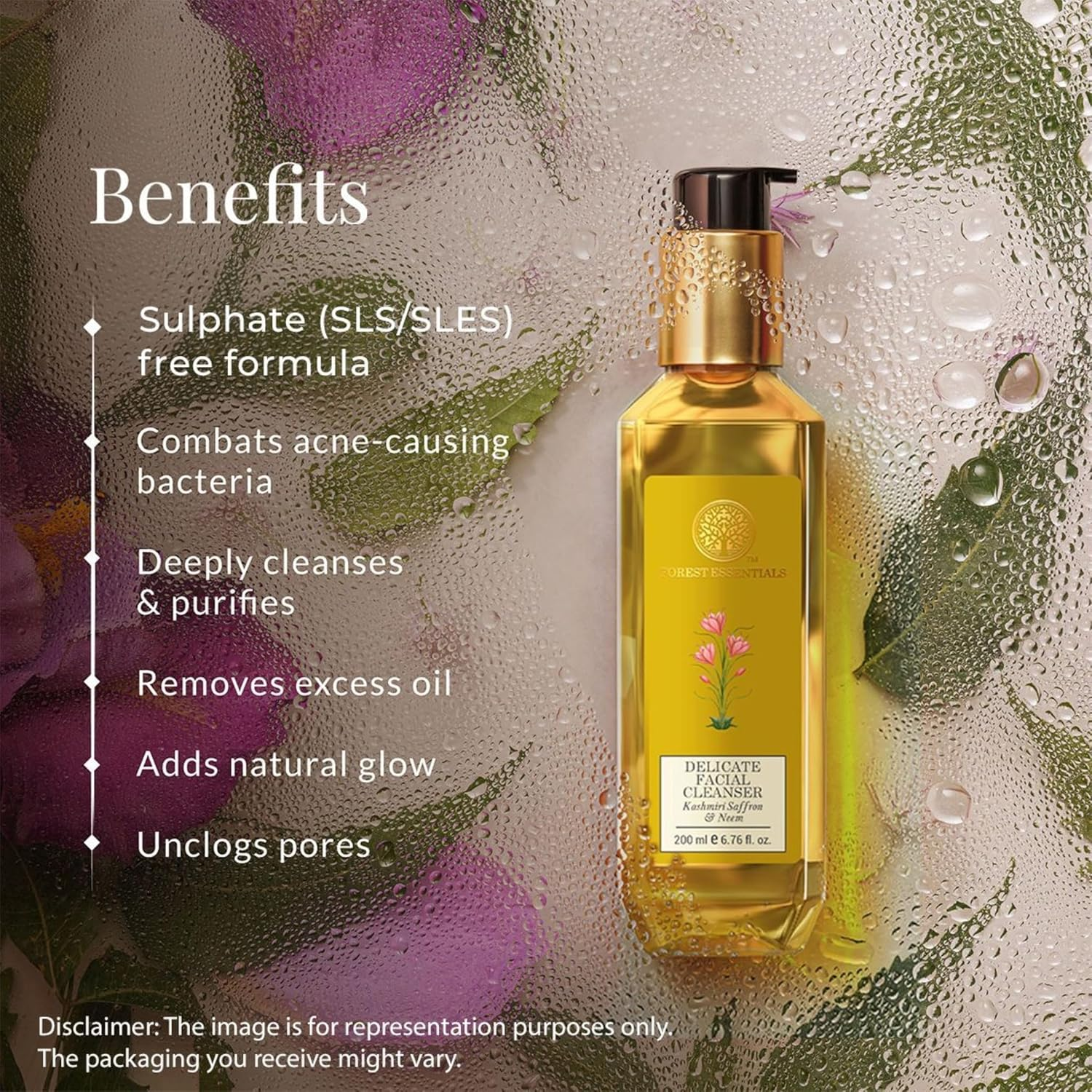 Forest Essentials Delicate Facial Cleanser Saffron & Neem image number 1