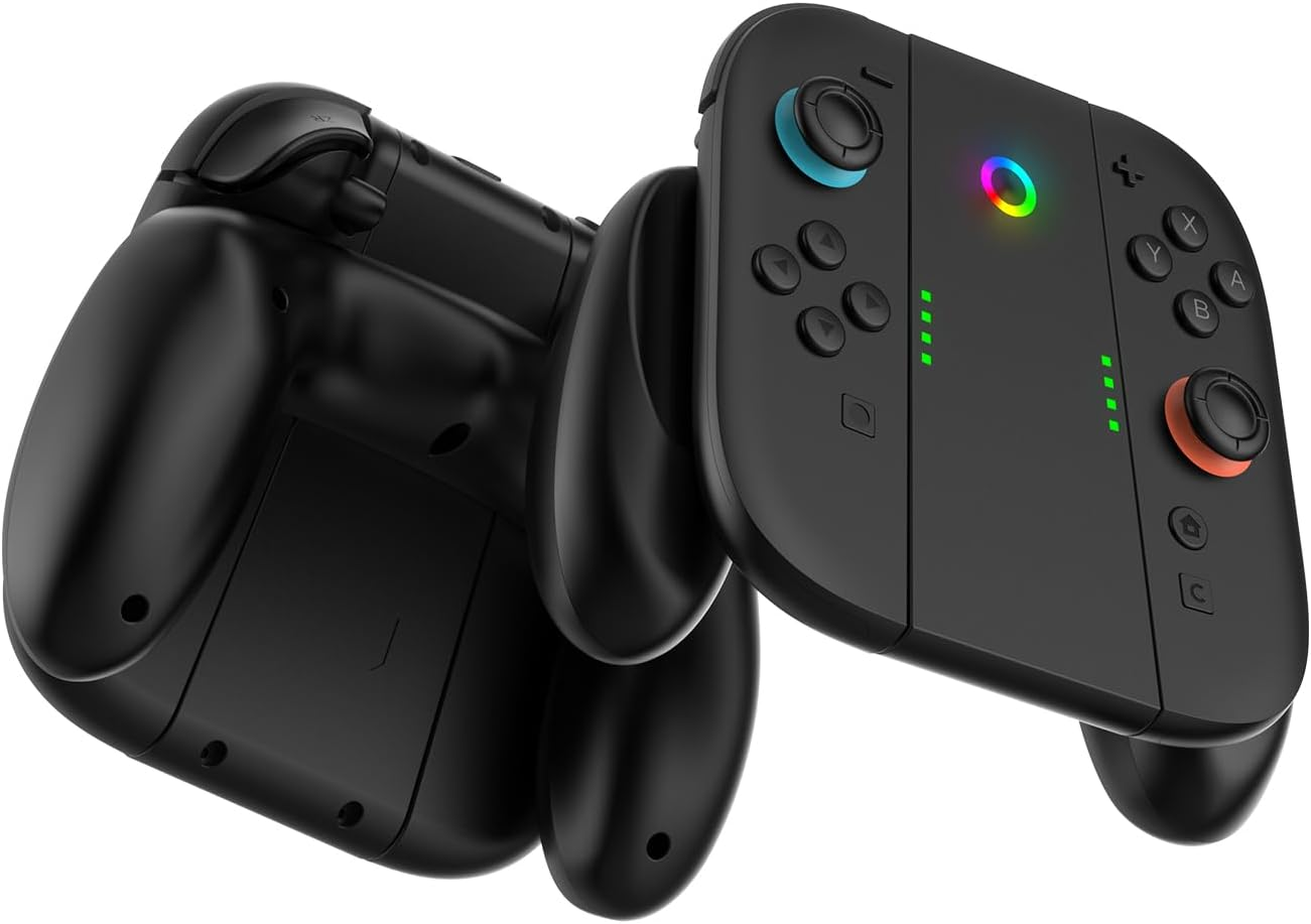 Charger Handle Suitable for Nin-Tendo Switch 2 Accessories, Switch 2 Grip with USB Charging Cable, Charging While Playing, Easy to Install and Remove (Black) image number 1