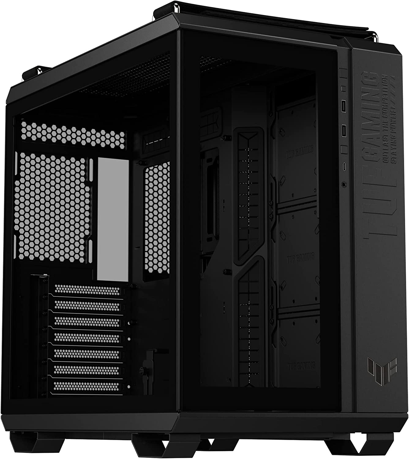 ASUS TUF Gaming GT502 ATX Mid Tower Gaming Case (Dual Chamber Design, Independent Cooling Zones for the CPU and GPU, Tool-Free Side Panels, USB 3.2 Gen 2 Type-C Front Panel, Four ARGB Case Fans)