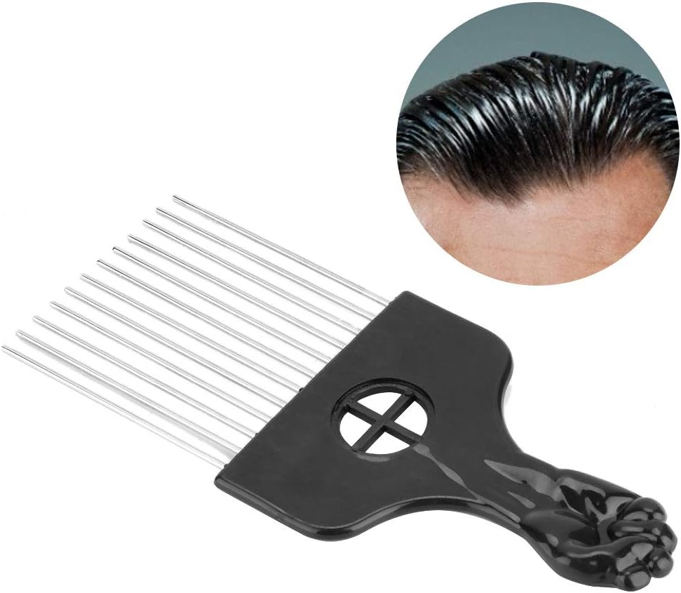 Men Retro Oil Hair Hairdressing Comb, Portable Wide Large Alloy Tooth Hairstyle Comb, Wide Tooth Hair Pick Comb for Home Salon image number 2