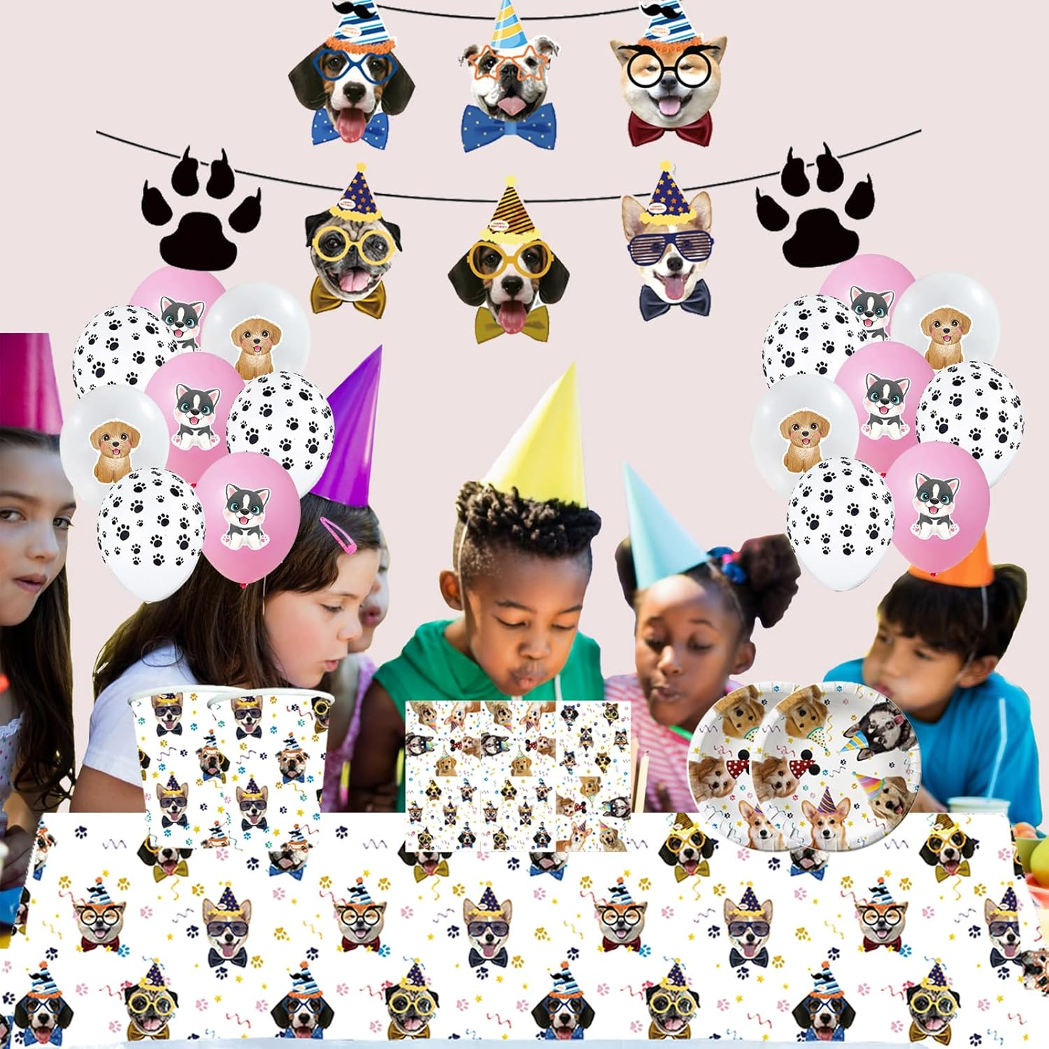 Birthday Party Decoration Pet Dog Balloons Decoration Pet Dog Garland Birthday Dog Party Tableware Children'S Birthday Dog Birthday Tableware Puppy Party Decoration Birthday Tablecloth image number 6