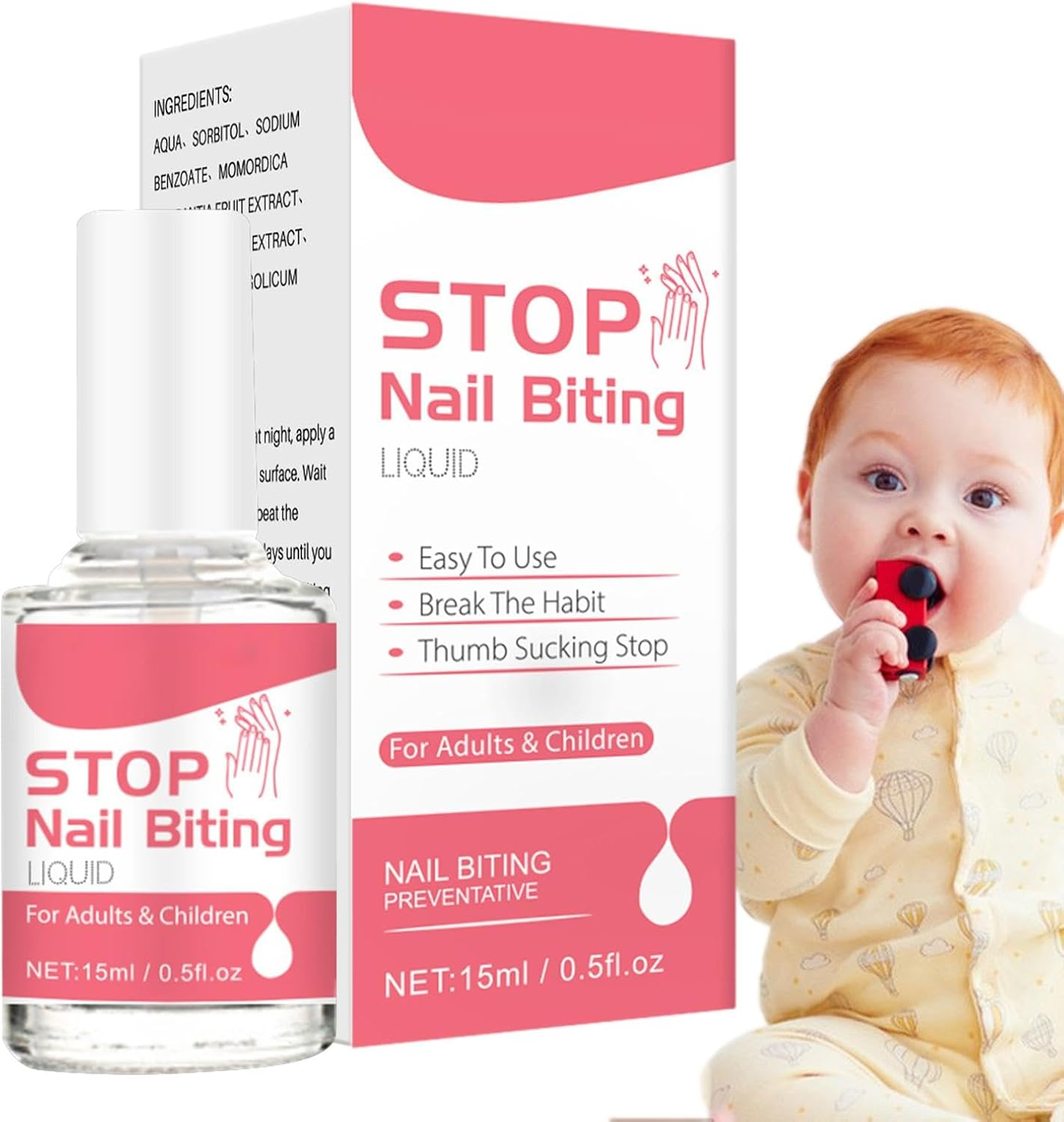 Nail Biting Prevention for Kids, 15Ml Nail Bite Stopper, Thumb Sucking Prevent for Kids Stop Sucking and Biting Nails, Safe & Effective Bitter Taste, Easy Application image number 2