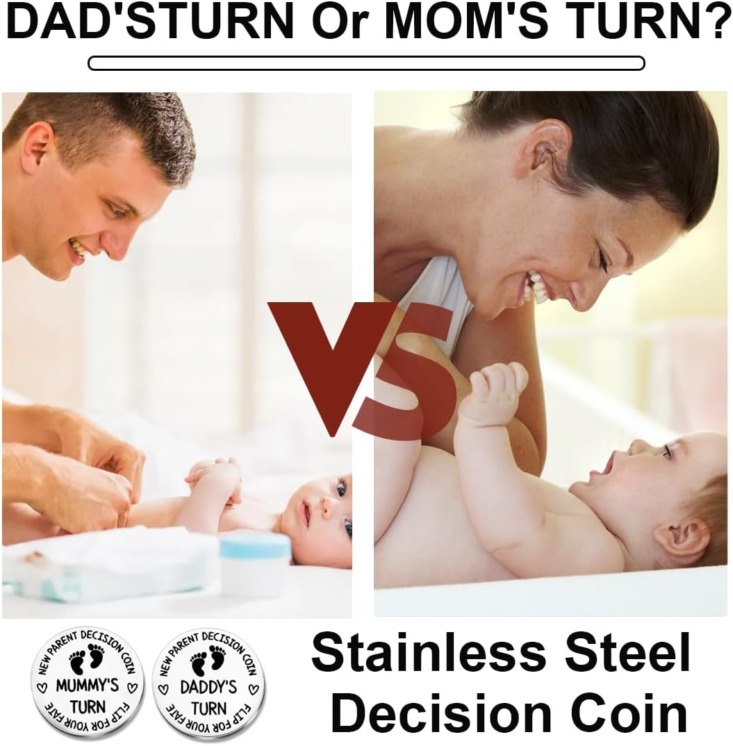 Funny First Time Decision Coin, Pregnant Expectant Mother and Dad, Gifts for Birth, Christening Gifts for Girls, Boys, Baby, after Birth, Gift Idea, Cooler, 30 Mm