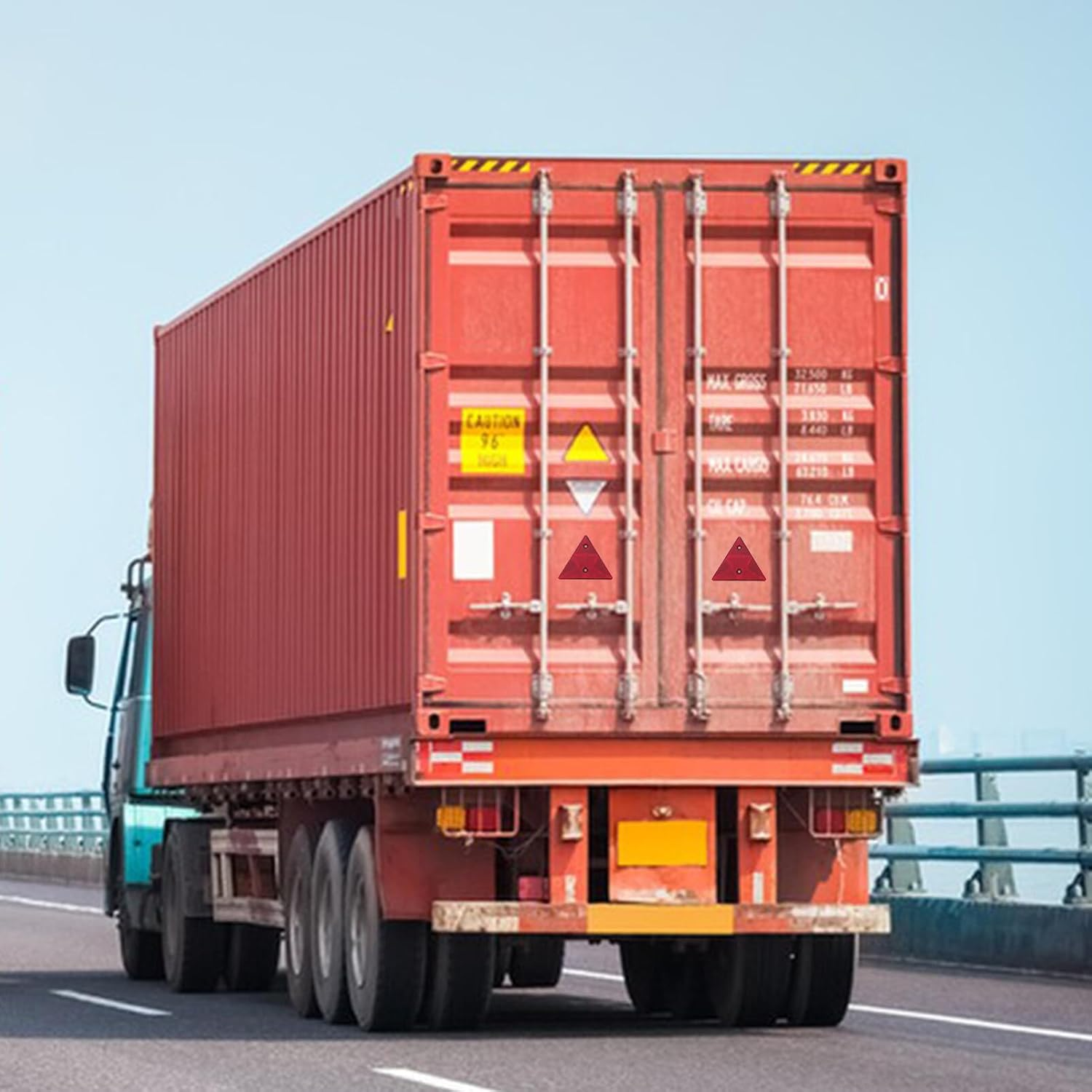 SOLUSTRE Reflective Triangle Warning Sign for Vehicles Emergency Roadside Signal High Visibility for Trucks and Trailers Easy Installation Pre-Drilled image number 6