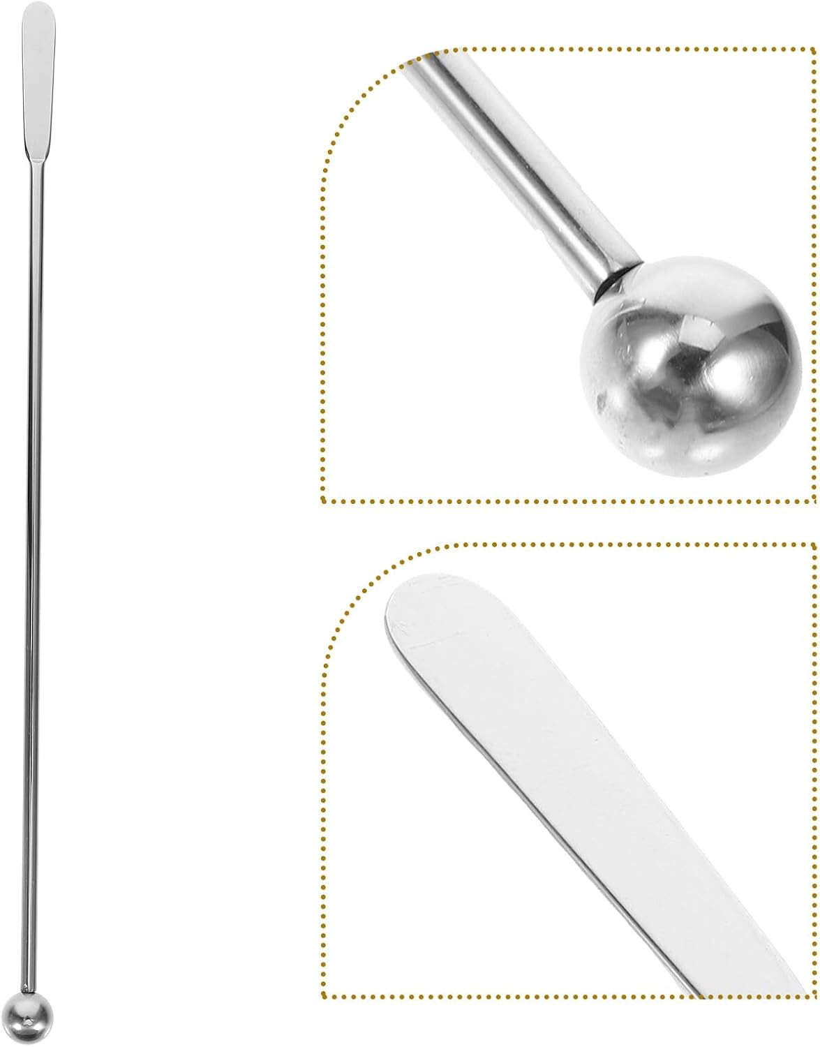 YUYUETIME Stainless Steel Mixing Stick Cocktail Drink Stirrer Bar Tool for Coffee Tea Espresso Smooth Surface Easy to Clean Beverage Mixer Rod for Daily Use