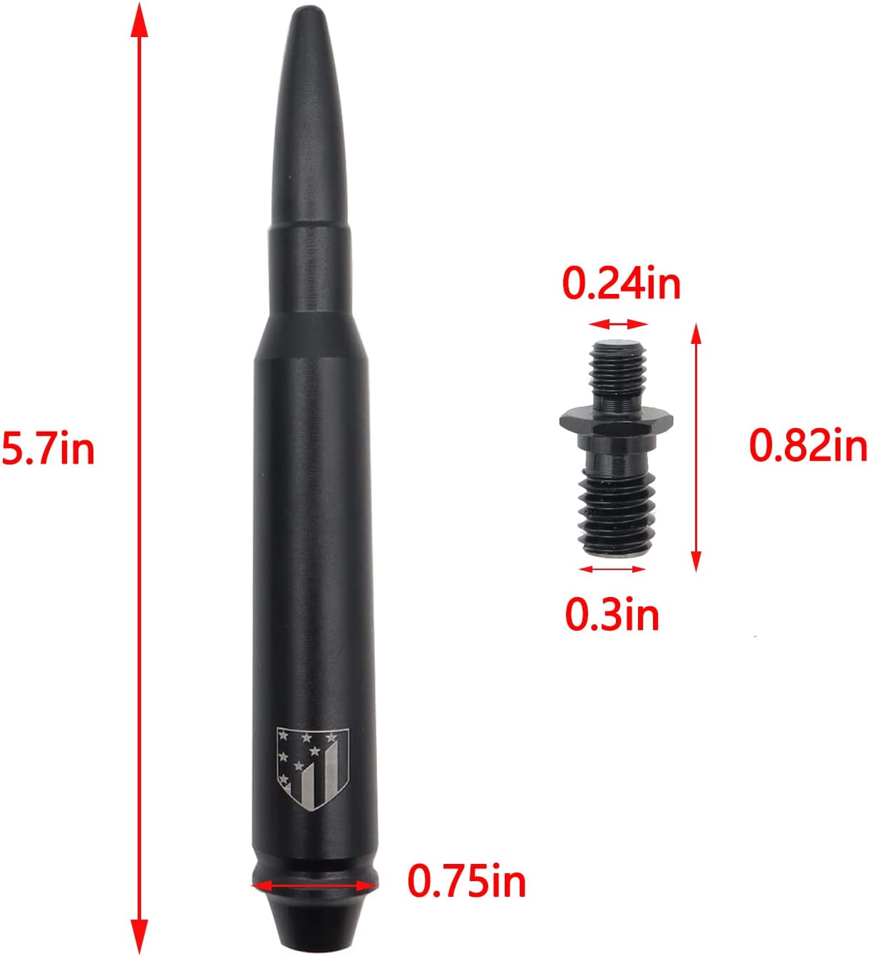 5.7 Inch Black Antenna Mast for JEEP WRANGLER JK/JL 2007-2022 GLADIATOR Sahara Rubicon Sport 2020-22 image number 6