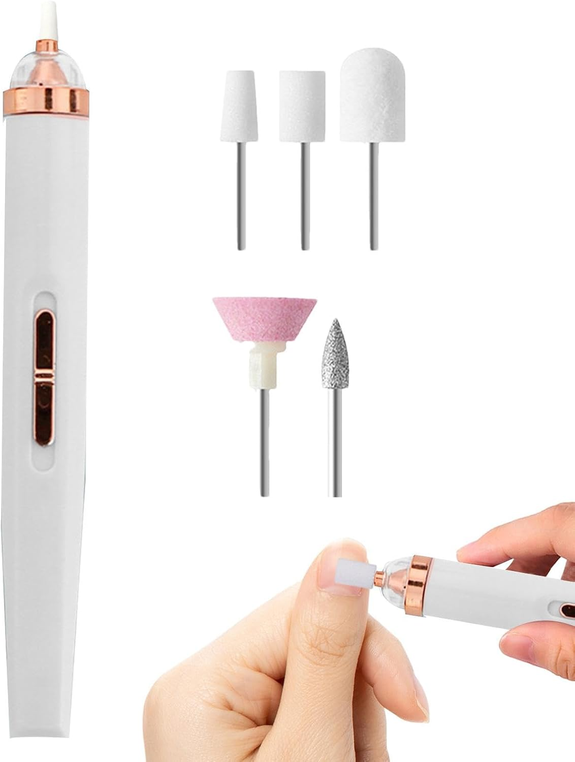 Electric Nail Drill,2 Adjustable Speeds Portable Nail Drill | Professional Electric Manicure Drill, Nail Filer for Gel Nail, Acrylic Nail, Glazing Nail Buniq image number 3