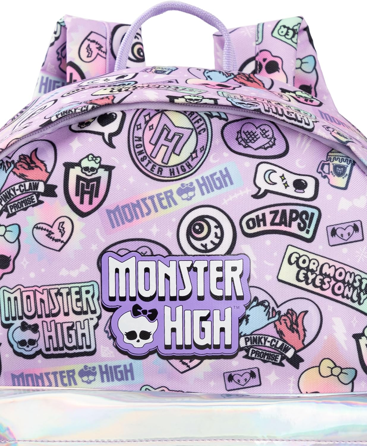 Monster High Girls Backpack | Pink & Silver Rucksack with Adjustable Straps | Reflective Pocket & Badge All over Print Practical & Organised Luggage Sports School Bag | Doll TV Series Merchandise Gift image number 4