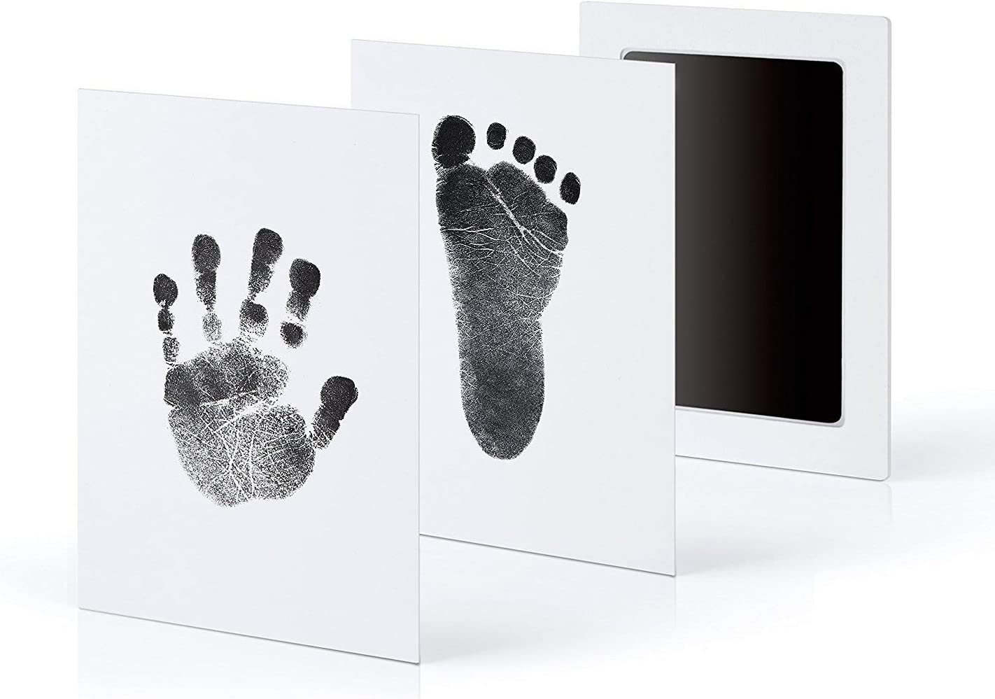 Inkless Wipe Hand and Foot Print Kit Newborn Christening Baby Pet Keepsake Gift (Black) image number 2