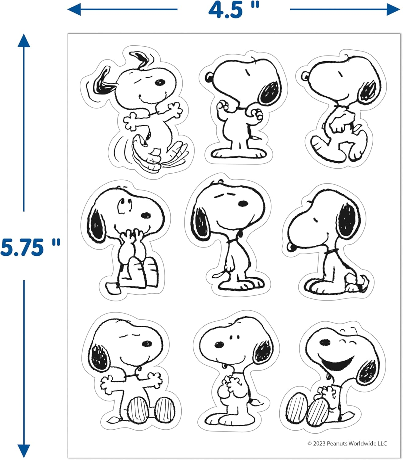 Eureka Peanuts Snoopy Extra Large Stickers for Kids and Teachers, Multicolor, 36 Pieces image number 2