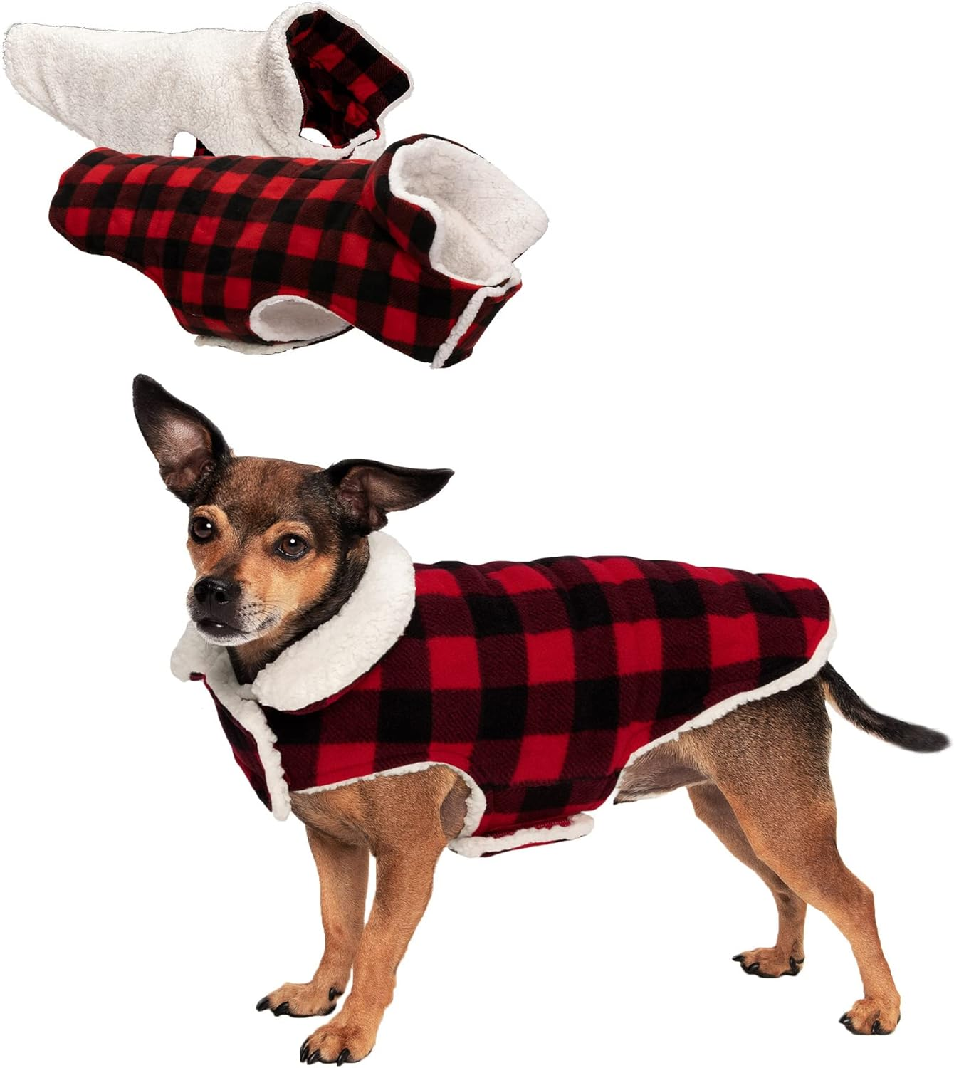 Furhaven XS to SM Dog Hat, Washable & Cozy - Sherpa Flex-Fit Polar Bear Dog Hat Costume - Cream, Extra Small to Small