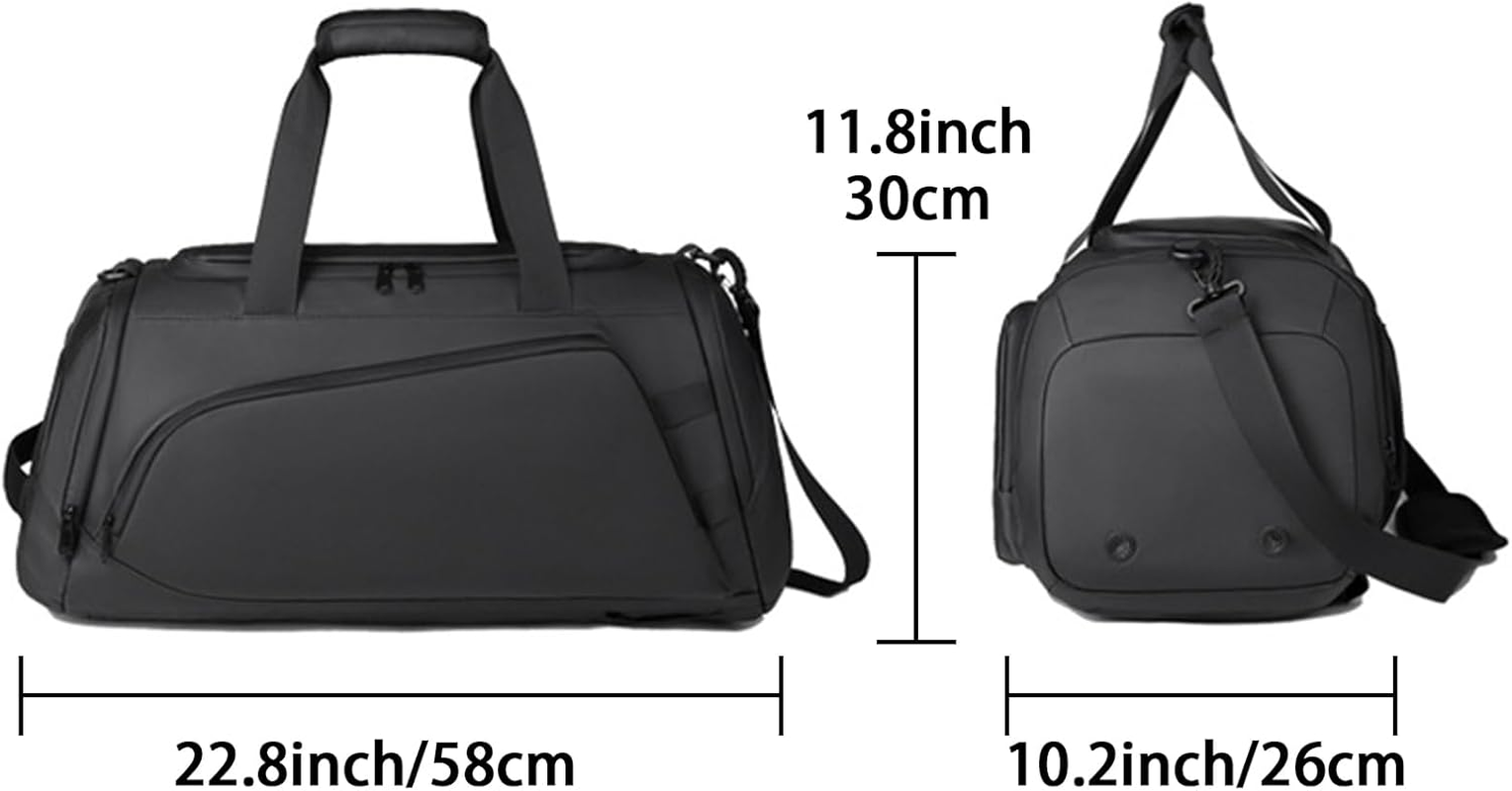 45L Large Gym Bag Sport Duffle Backpack for Men Women, Water Resistant Fitness Sport Tote Bags Travel Weekend Overnight Carry on Bag with Shoe & Wet & Insulation Pocket & Laptop Compartment