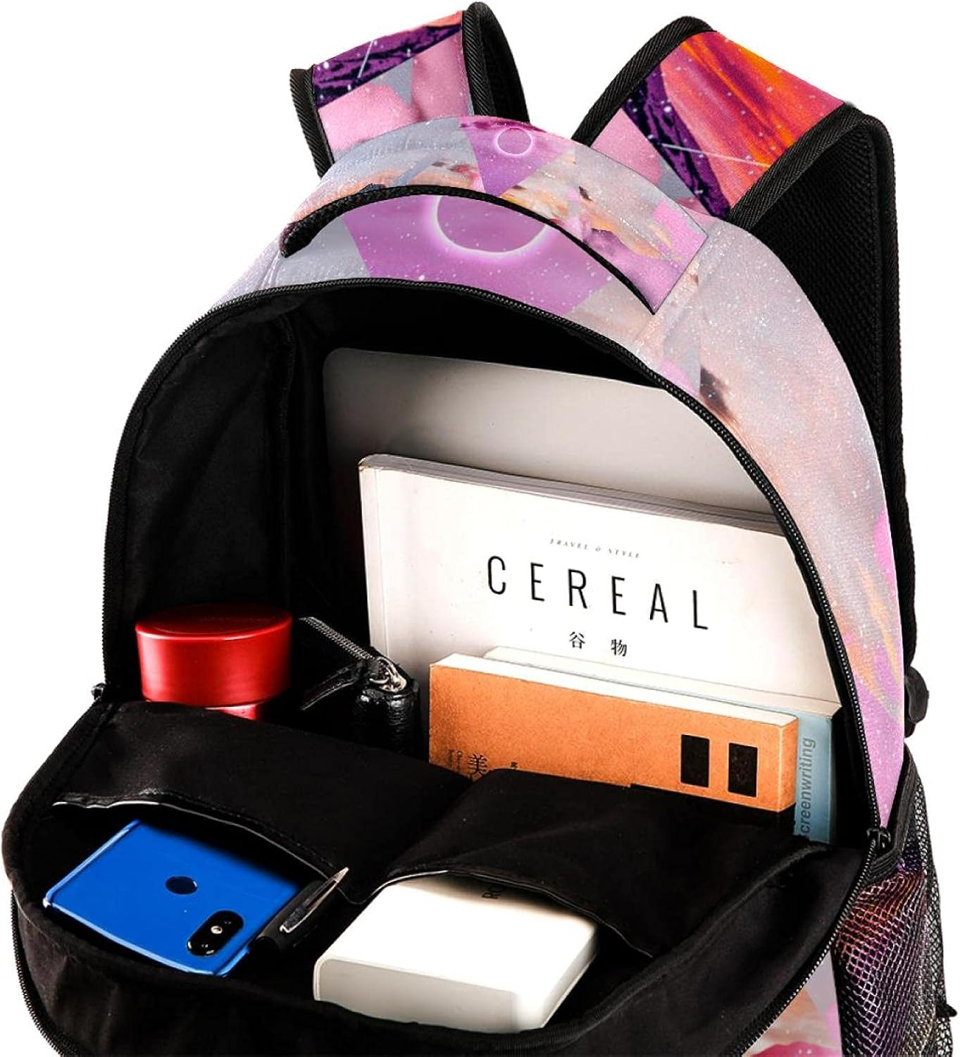 Geometric Shapes Backpack Students Shoulder Bags Travel Bag College School Tote Backpacks image number 2