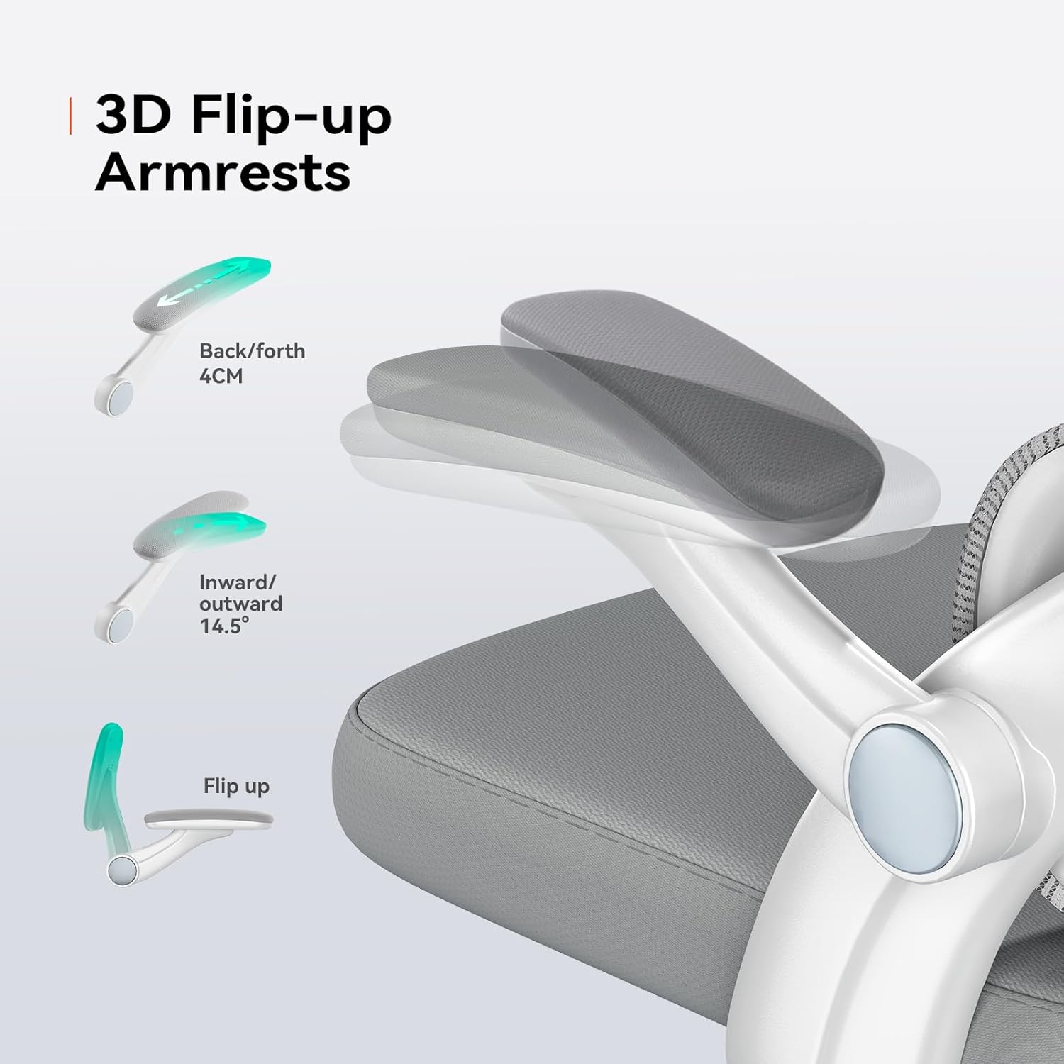 SIHOO M102C-M102Ergonomic Office Chair, Computer High Back Chair with Dual Back Design - Individual Lumbar Pillow, 3D Armrests, Adjustable Headrest and Comfortable Thick Cushion (Gray)