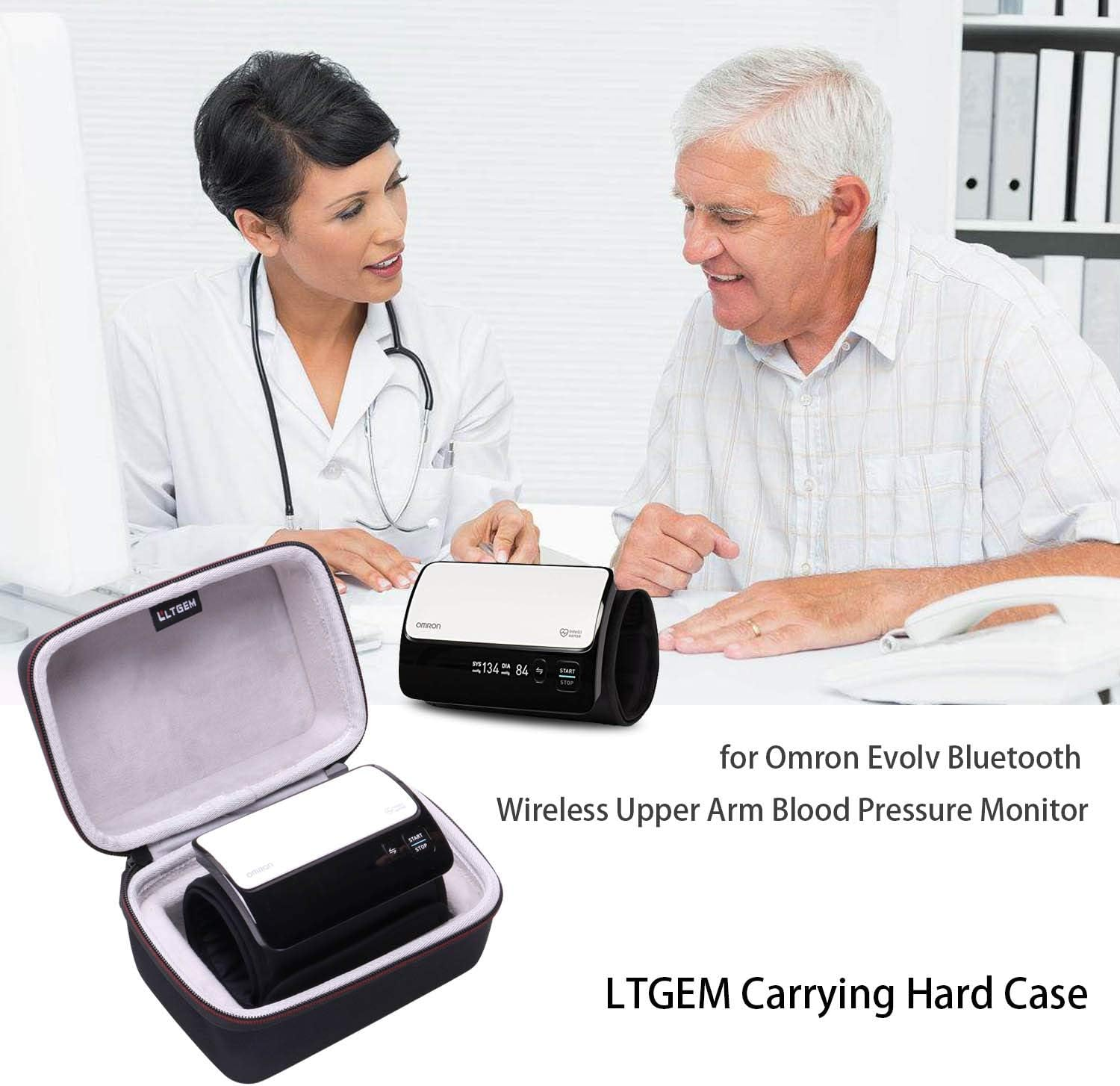 LTGEM EVA Hard Case for Omron Evolv Bluetooth Wireless Upper Arm Blood Pressure Monitor - Travel Protective Carrying Storage Bag image number 2