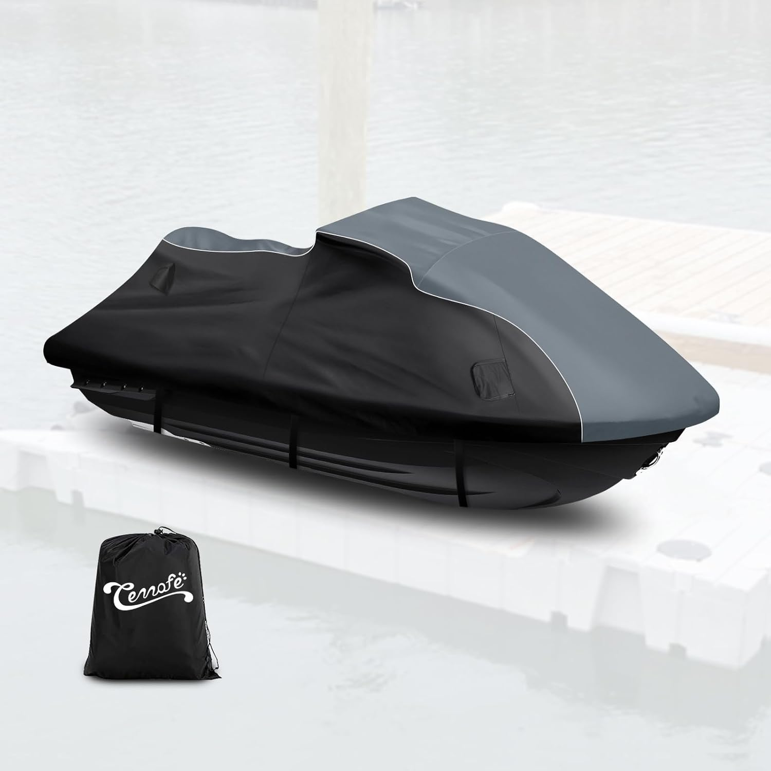 Waterproof Jet Ski Cover for Yamaha 2019-2024 FX SVHO/FX HO Model, 600D Oxford UV Protection Jetski Waverunner Covers with Air Vents image number 2