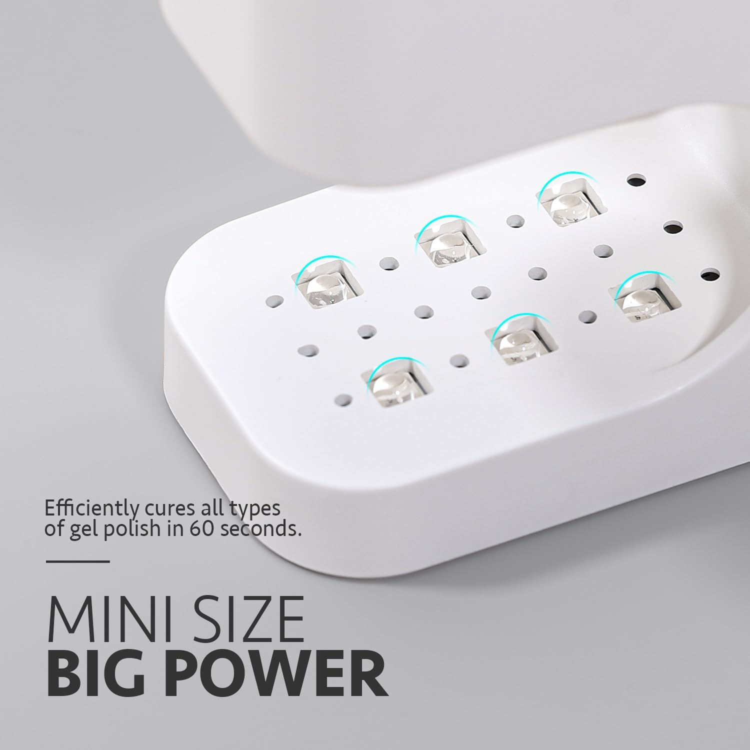 GAOY Mini UV Light for Gel Nails, Rechargeable LED Nail Lamp with 2 Timers, Cordless Portable UV Light for Fast Curing, White image number 1