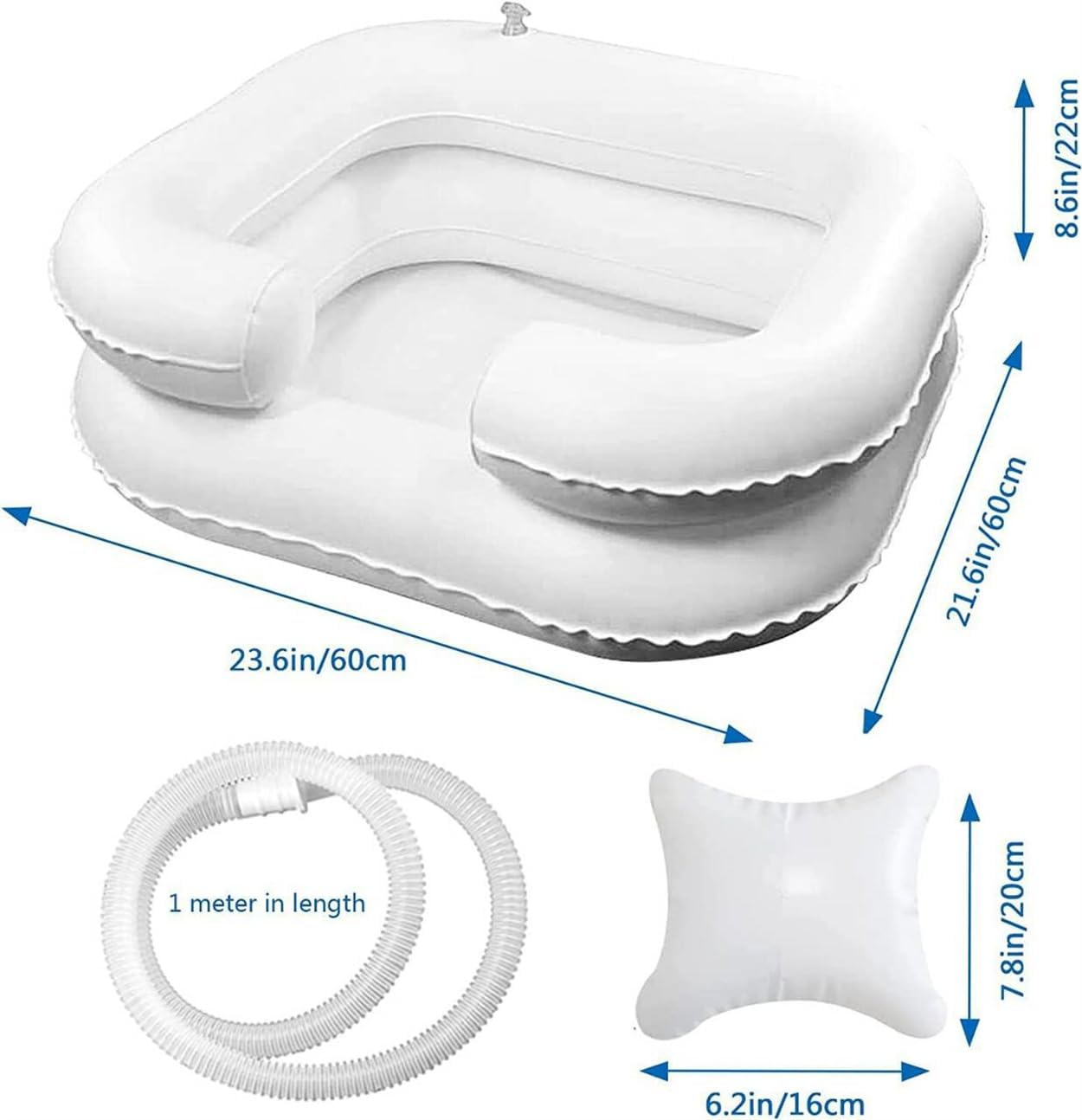 Hair Washing Basin, Inflatable Shampoo Basin, Portable Shampoo Bowl for the Elderly, Disabled, Pregnant Woman, Bedridden and Handicapped image number 6