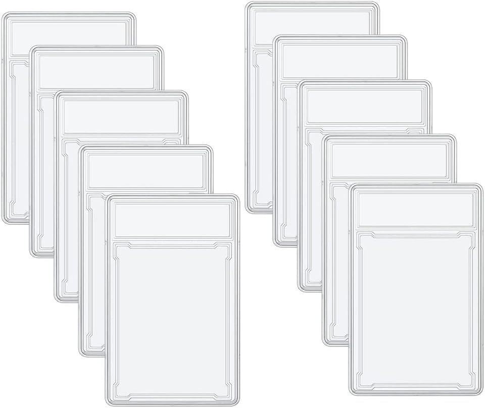 10 Pcs Trading Cards Protector Case Acrylic Clear Graded Card Holders with Label Position Hard Card Sleeves image number 2