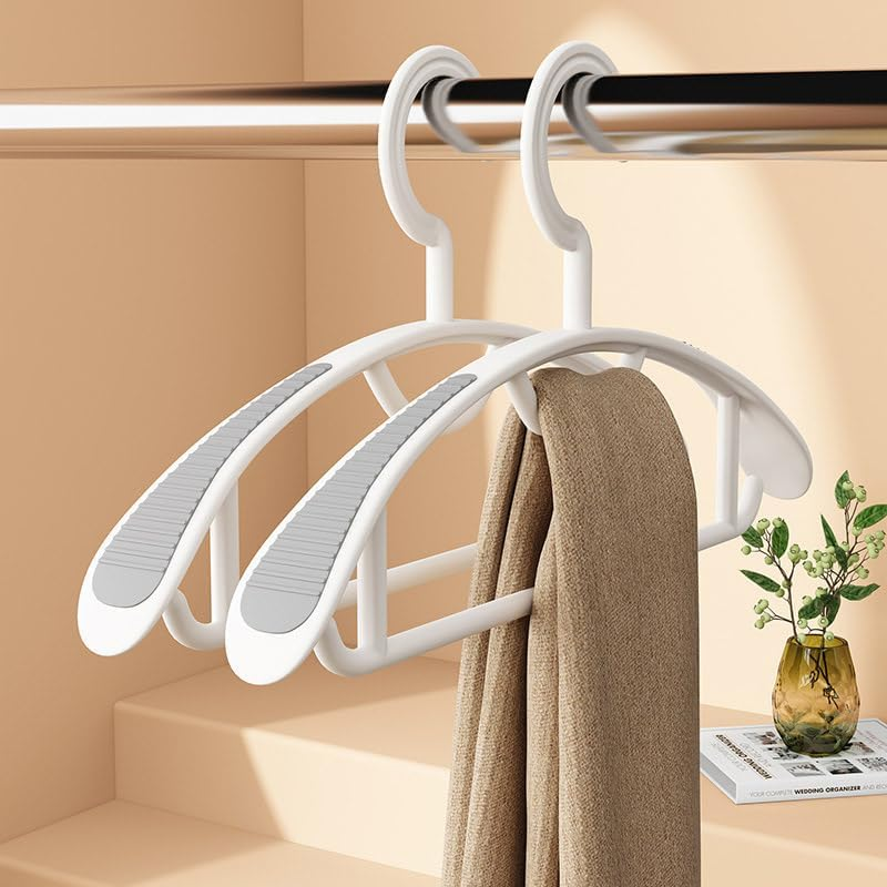 AIMALL 10PCS Plastic Half-Round Hangers &ndash; Non-Slip & Non-Marking Drying Racks, Space-Saving Clothes Organiser for Wardrobes & Laundry, 15.7In Wide