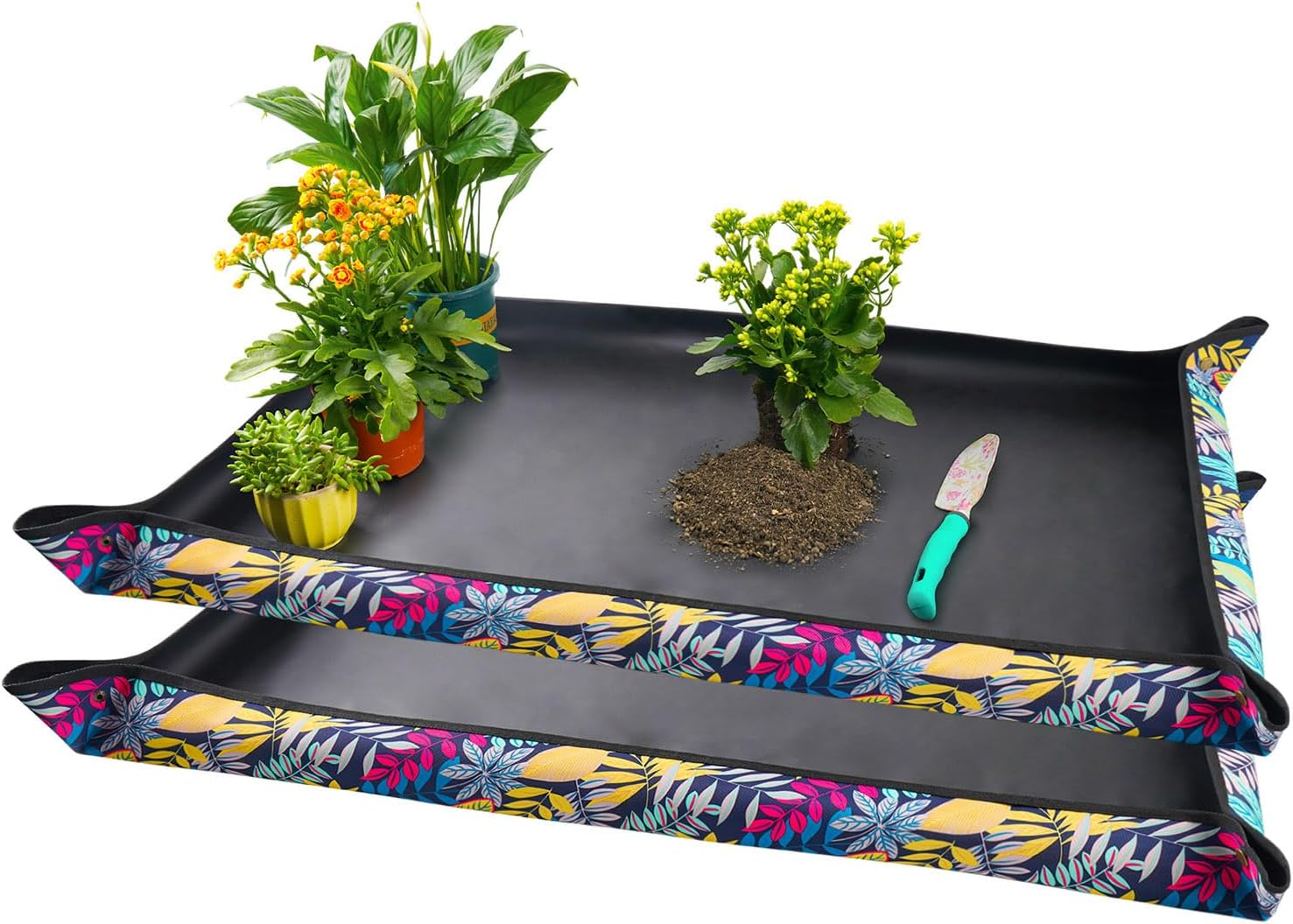 2 PCS 43.5" X 29.5" Extra Large Repotting Mat for Indoor Plants Transplanting and Dirt Control Plant Gift for Plant Lovers