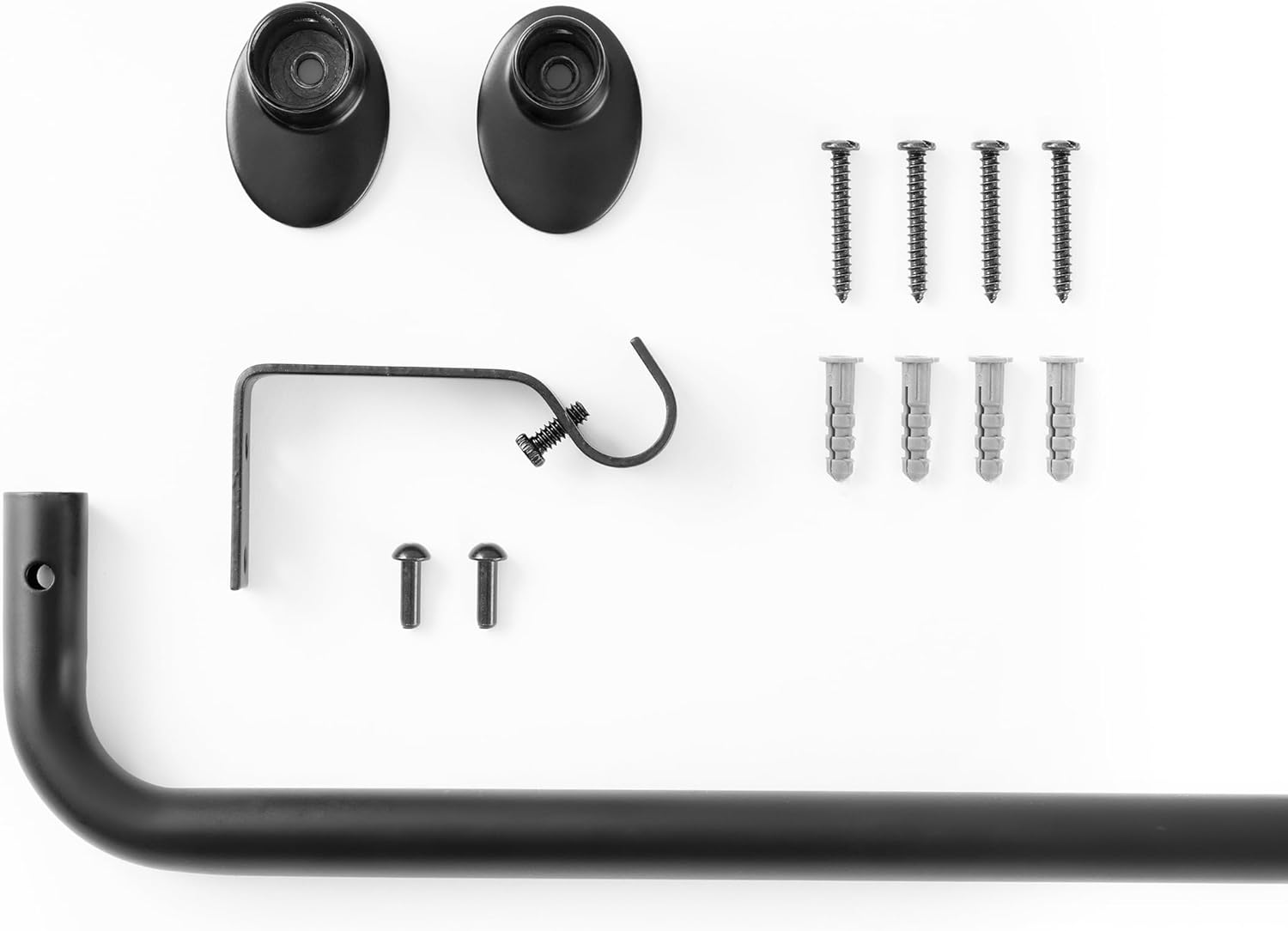 Eclipse Clinton Curtain Rods, Black Out Curtain Rod, 5/8 Inch Blackout Wrap around Adjustable Curtain Rod, Curtain Rods for Windows 28 to 48 Inch, Matte Black Curtain Rod image number 4