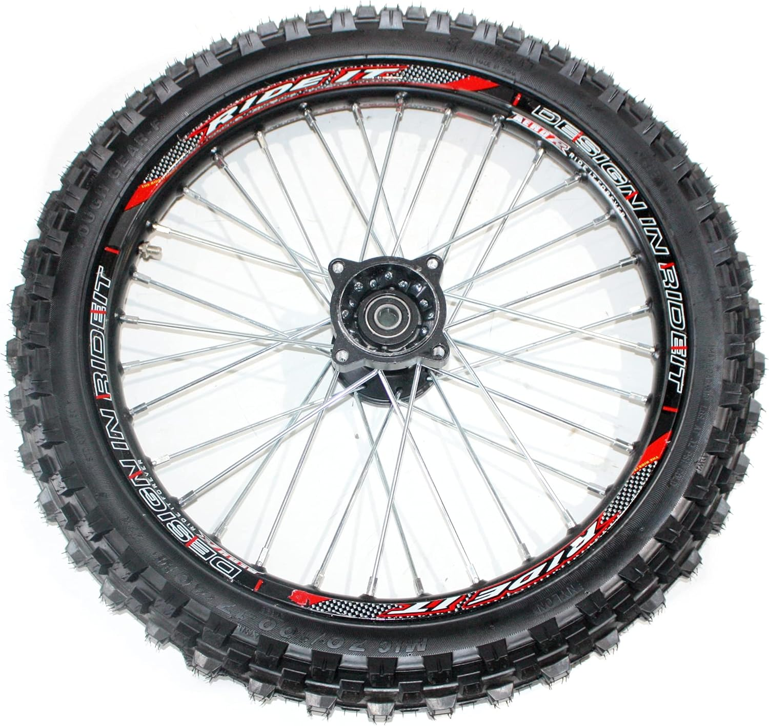 BLACK 15Mm Axle 70/100-17 17" Inch Front Wheel Rim Tyre Tire PIT PRO Dirt Bike image number 4