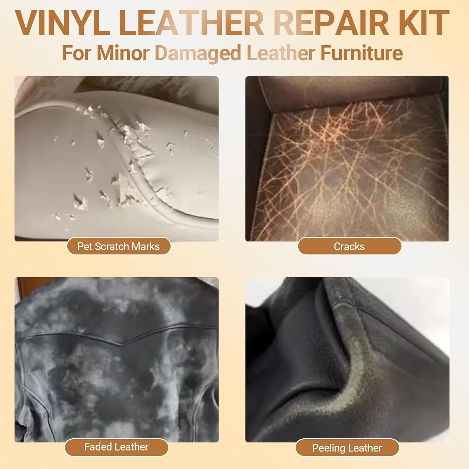 SEISSO Leather Repair Kits for Couches, Restoring Touch up Leather and Vinyl Furniture Car Seat Jacket, Leather Repair Color Gel Covers Scratches, Scrapes, Scuffs, Scuffed & Faded Leather, 12 Color image number 2