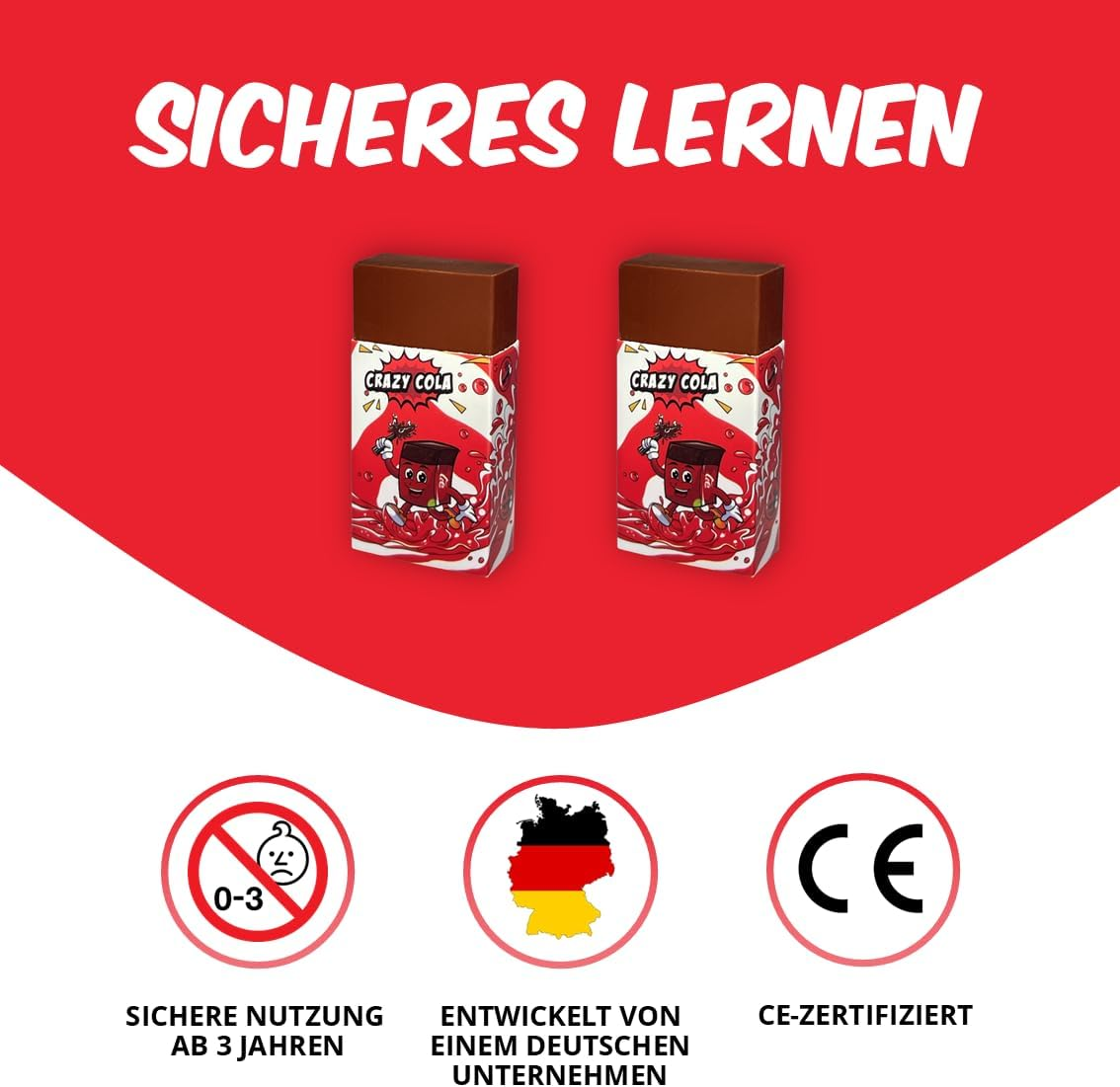 Children'S Eraser, Scented Eraser, Rubby Rubber Crazy Cola, Cola Scented Eraser, Includes 2 Erasers for School Supplies, Stationery, Children image number 2