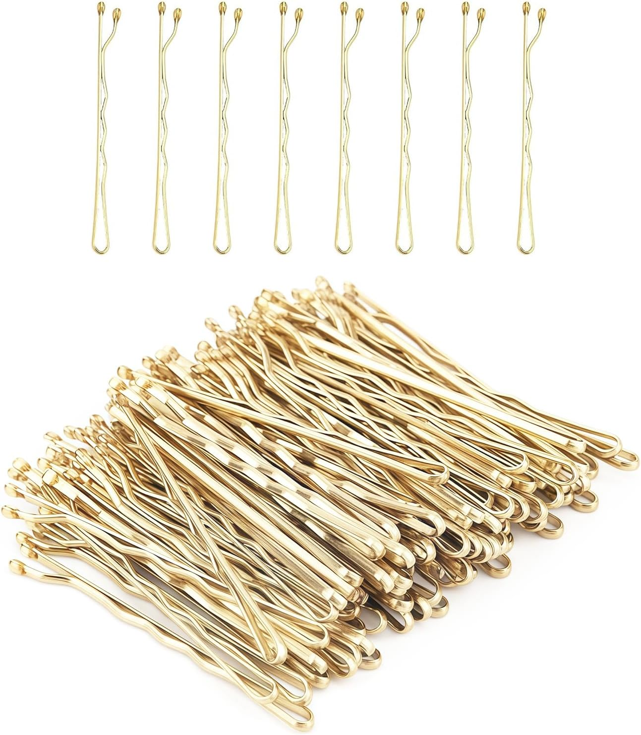 Pack of 50 Mini Hair Pins Gold, 3.5 Cm Small Wavy Hair Pins Metal Hair Clip for Women Girls Children Bun Long Straight Curly Hair All Hair Types image number 1