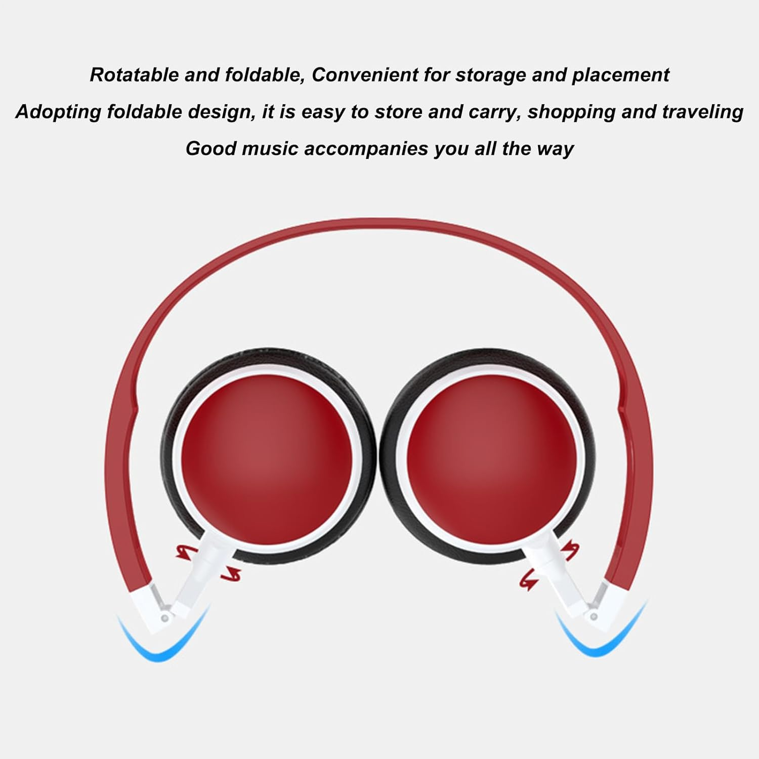 Wired Headset - Wired Over-Ear Headset for Computer - Foldable On-Ear Noise Canceling Headphones for Tablets Mobile Phones - White image number 2