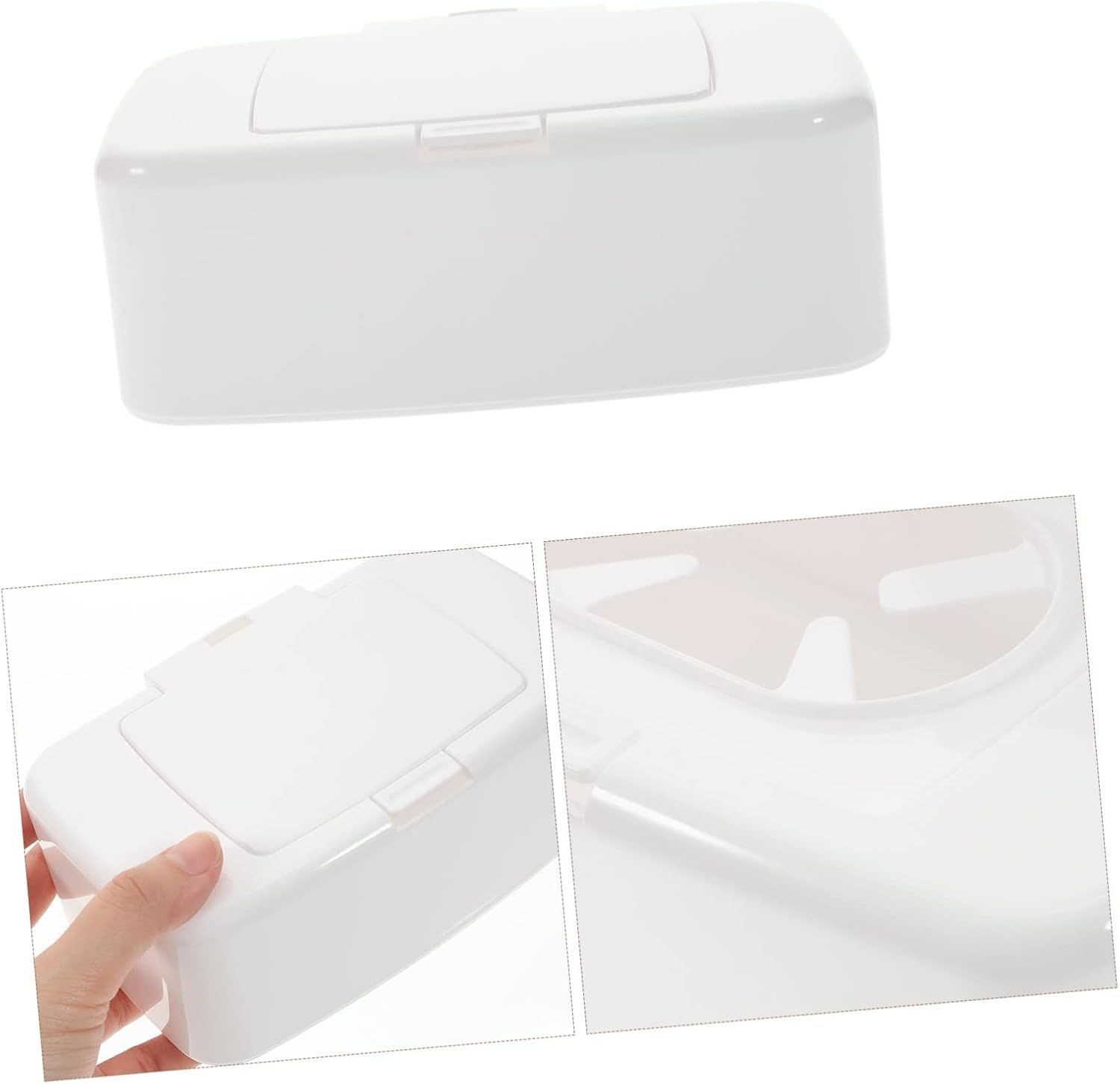 LABRIMP Refillable Wet Tissue Dispenser Box Compact Wipe Holder with Cover for Home Travel Lightweight Organizer for Room Kitchen Living Room Bathroom Practical Decorative image number 2