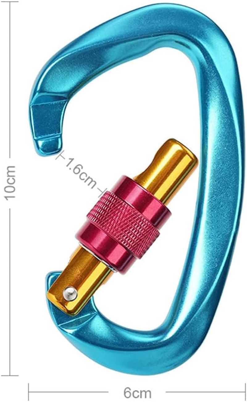 2 Pack D Shape Climbing Carabiner, Heavy Duty Carabiner Connector with 25KN (5623Lbs) for Camping, Mountaineer, Hammock, Outdoor Equipment & Large Animal Leash image number 3