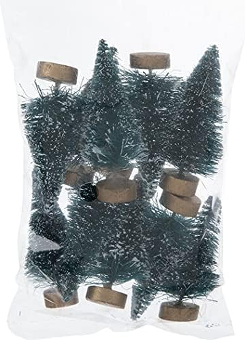 Mini Sisal Trees with Bases for Tabletop Model Train Diorama Craft Bottle Brush Christmas Pine Trees - 2.375 Inch -10 Count