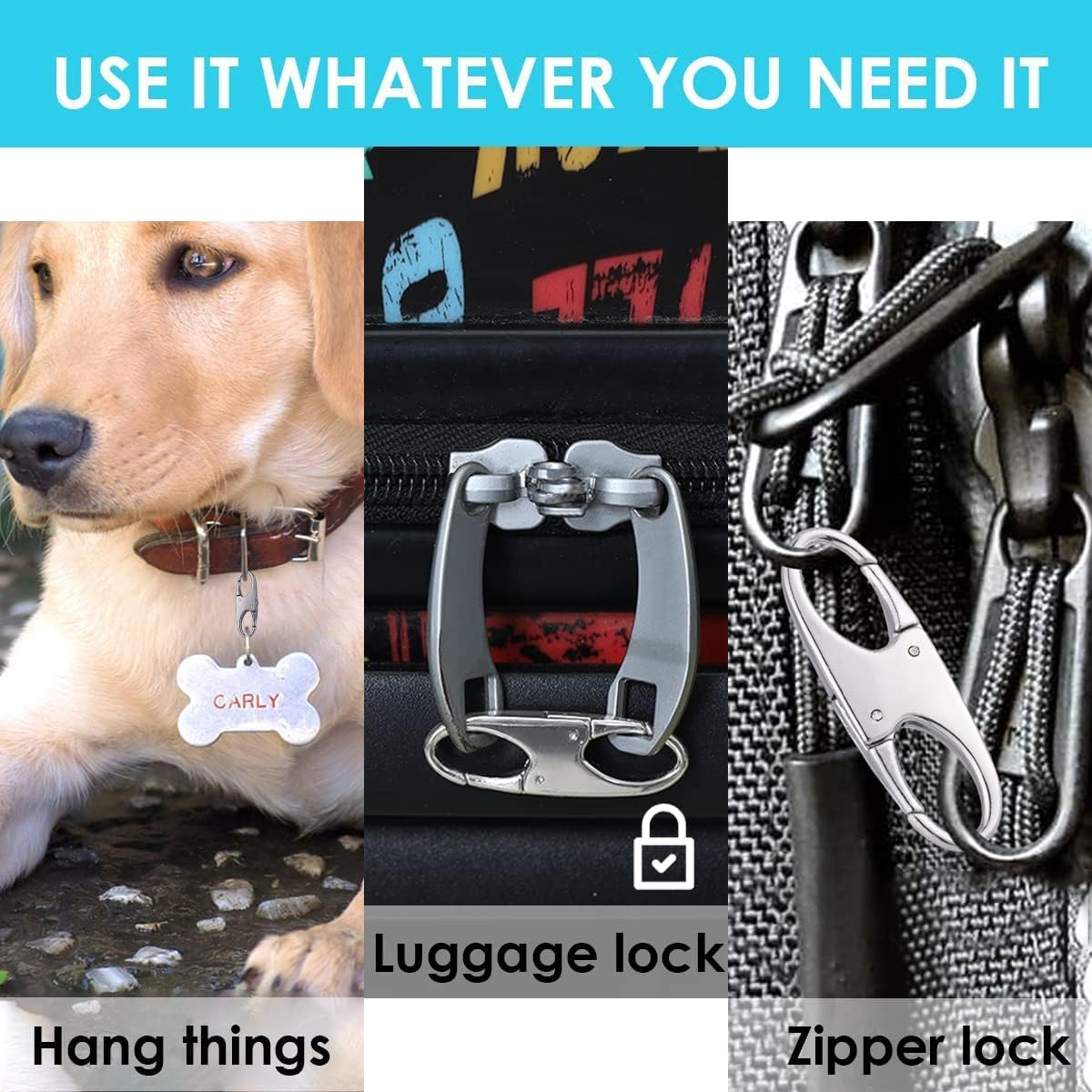 6PCS Zipper Clips anti Theft, Double Zipper Replacement Accessories for Enhanced Security, Ideal for Luggage, Backpacks, and Travel Gear image number 3