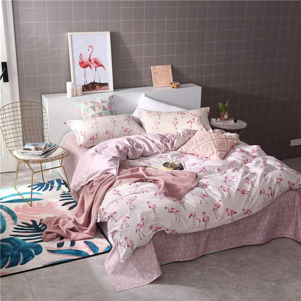 Solstice Home Bedding Sets Textile Pink Flamingo Love Girls Adult Teen Linen 3/4Pcs Duvet Quilt Cover Pillowcase Bed Sheet Queen|Bedding Sets| image number 1