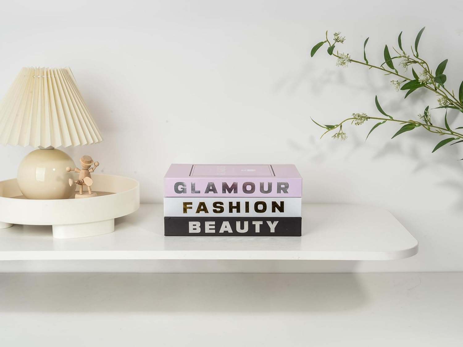 Twodays Fashion Designer Coffee Table Books for Shelf, Girly Light Pink Room Decor, Luxury Decorative Fake Books. (Set of 3)