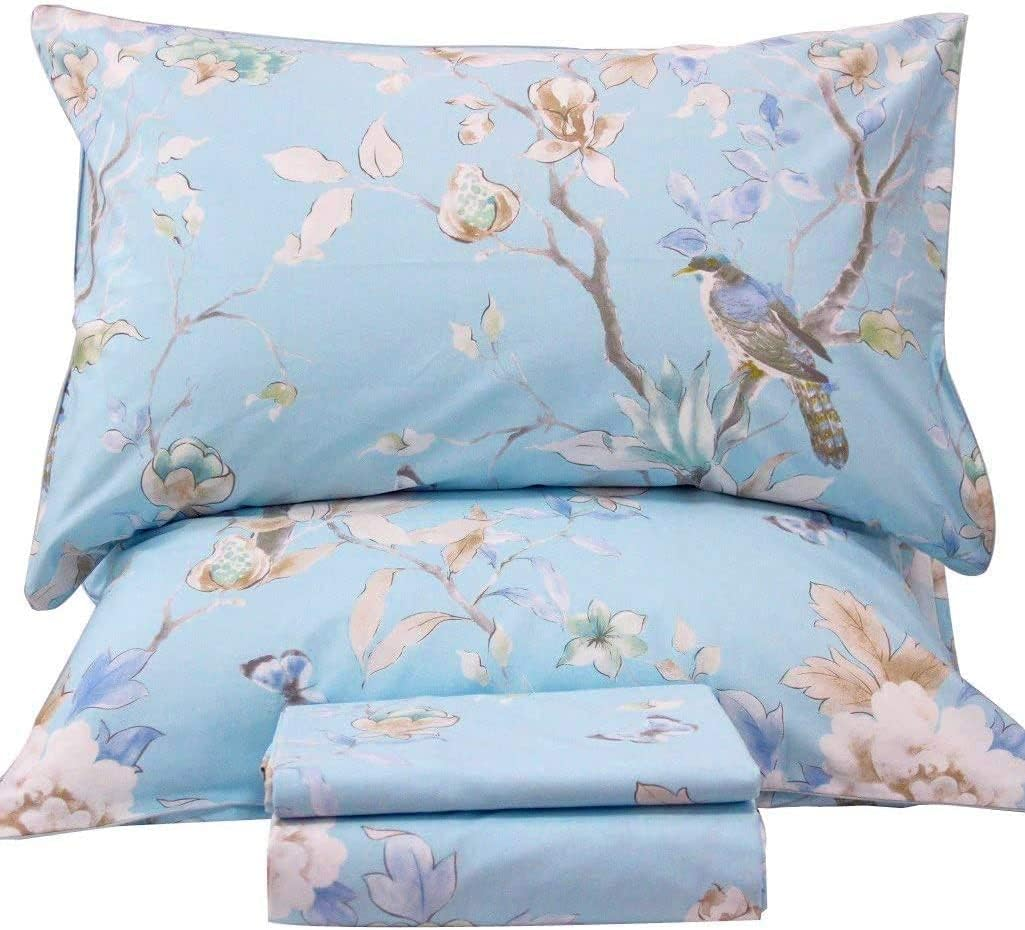 Queen'S House Romantic Garden Floral Bed Sheet Queen Set-W