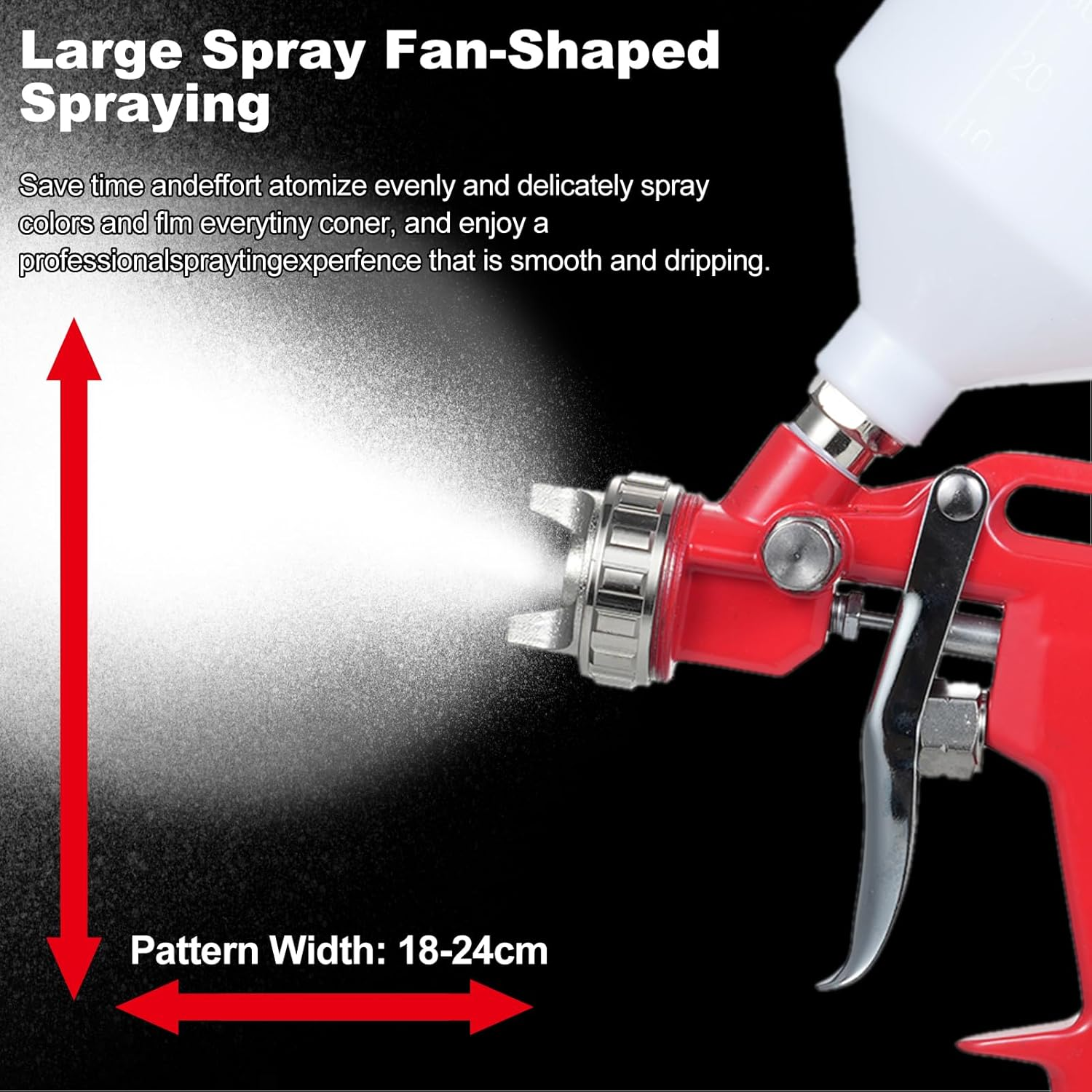 Spray Air Paint Sprayer Kit with 1.4Mm Nozzle and 600Ml Fluid Cup for Walls Automotive Home Improvement image number 3