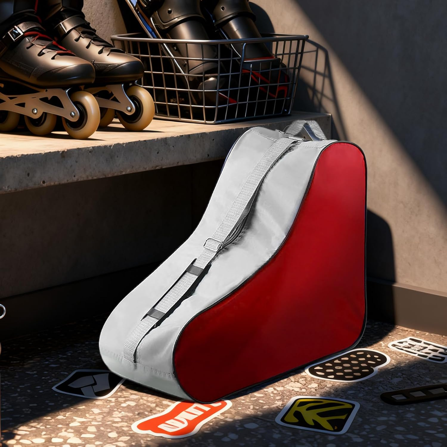 Rronnoy Skate Bag | Backpack Adjustable Shoulder Strap - Roller Skate Backpack with Zipper | for Children Girl Boys Kids Shoes image number 4