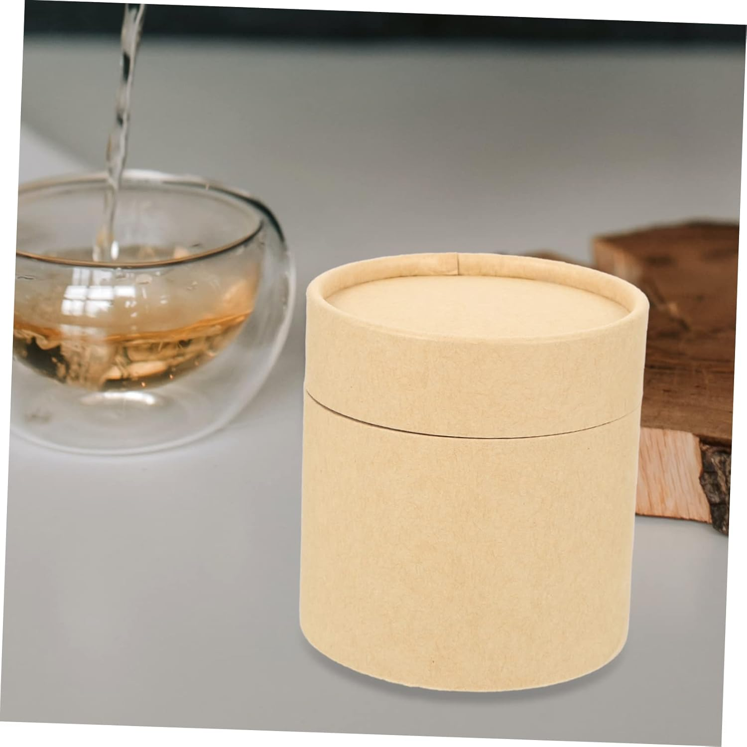 FELTECHELECTR 4Pcs Convenient Multi-Function Storage Jars Rustic Kraft Paper Tea Canisters Home Accessory for Tea and Spice Organization Portable and Practical Storage image number 4