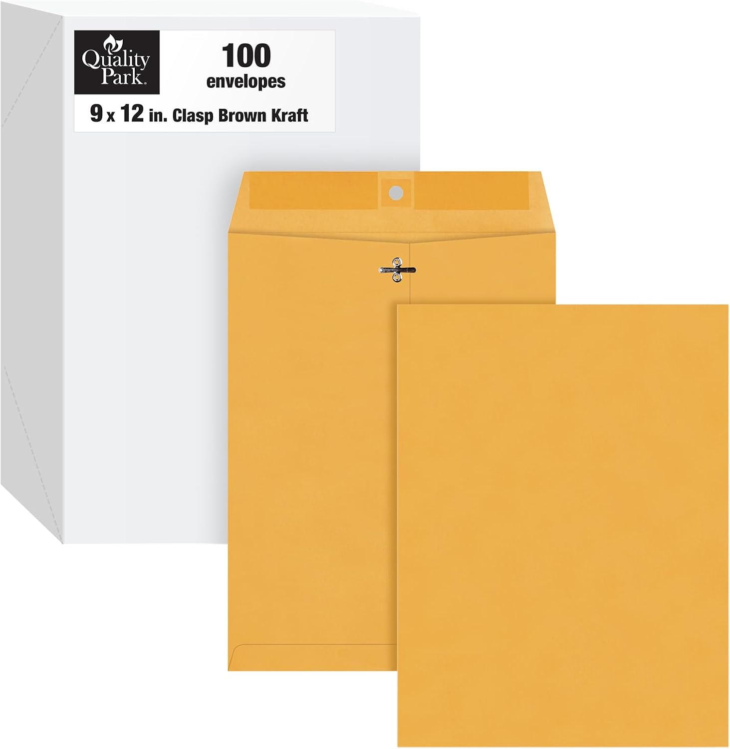 Quality Park 9 X 12 Clasp Envelopes, Clasp and Gummed Closures for Storing or Mailing, Extra Heavy-Duty 32 Lb Kraft Paper, 100 per Box (QUA37790) image number 3
