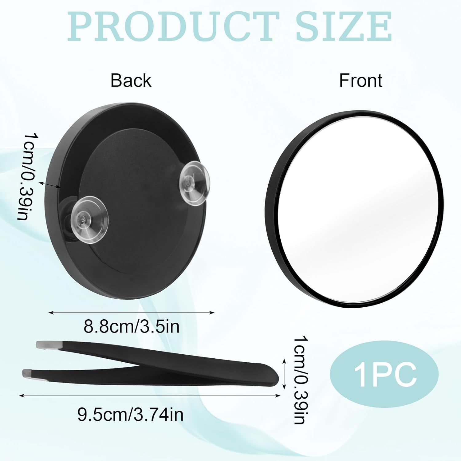 30 X Magnifying Mirror, Small Magnifying Mirror with Suction Cup and Tweezers, 3.5 Inch Travel Mirror for Makeup, Eyebrow Waxing and Facial Care, Ideal for Men and Women, Compact image number 4