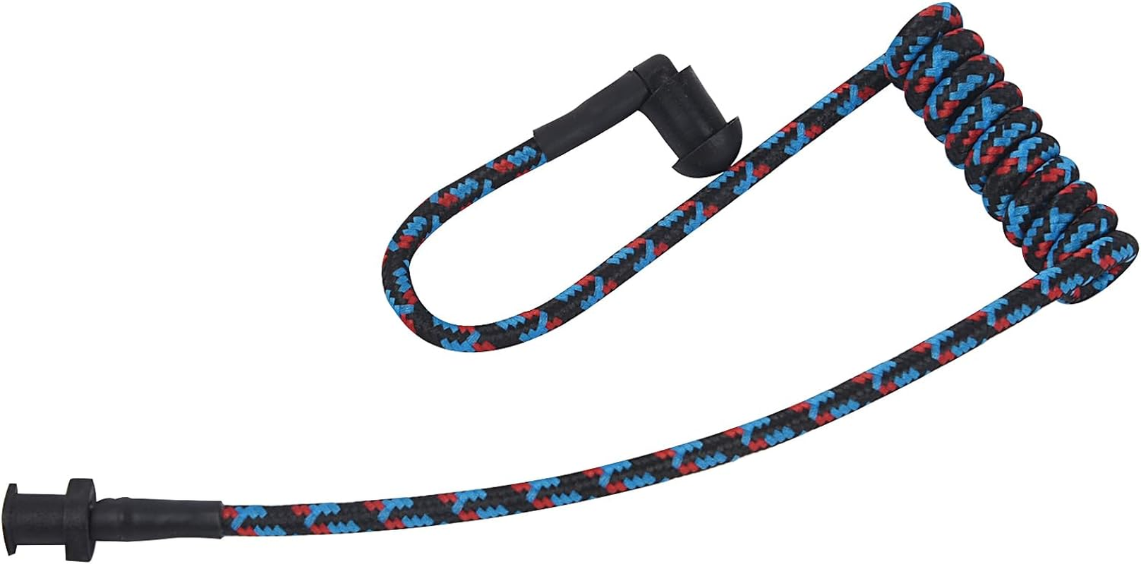 Braided Knitted Woven Fabric Fiber Coil Tube Replacement for Walkie Talkie Radio Acoustic Earpiece Headset (Pure Black) image number 1