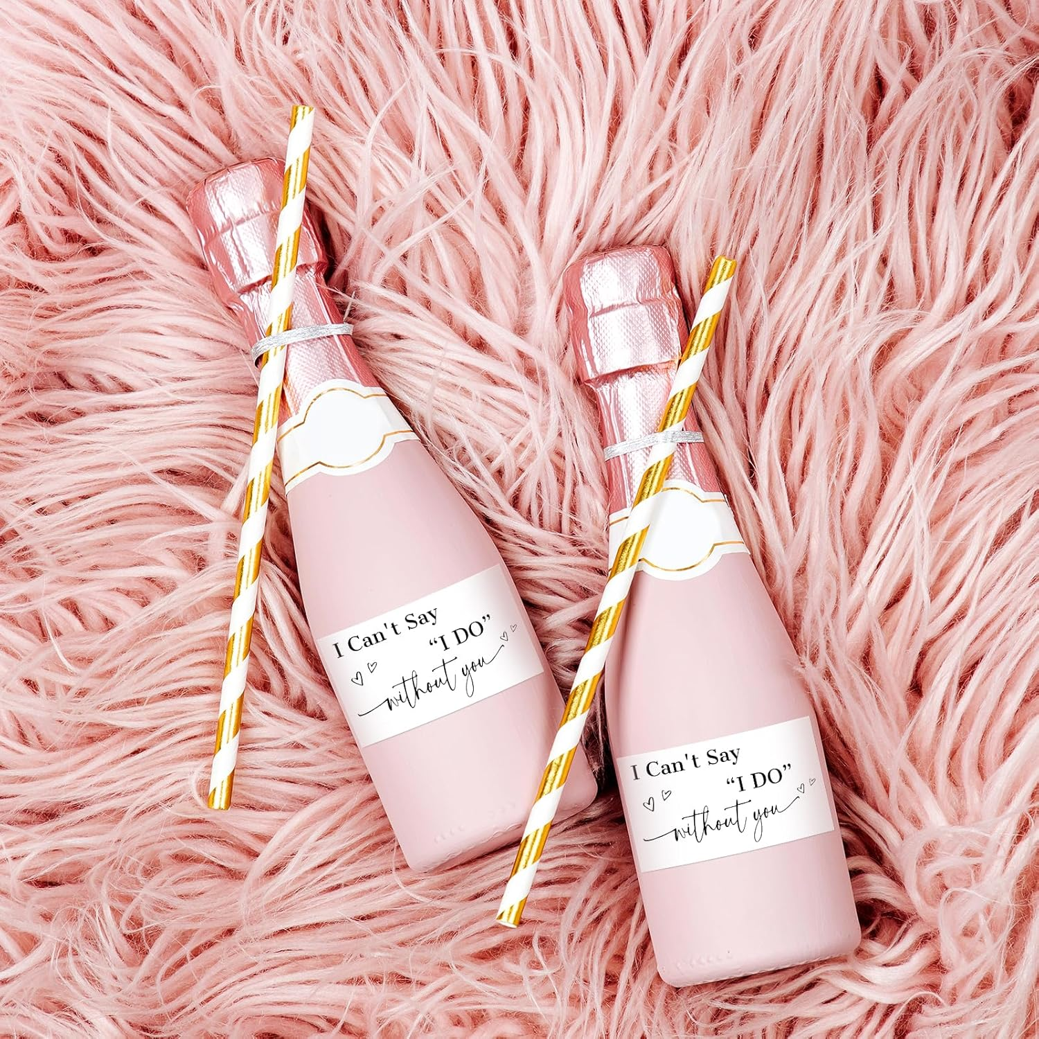 BOXOB 10Pcs Bridesmaid Proposal Mini Champagne Labels, Black I Can'T Say I Do without You Stickers Bridesmaid Proposal Stickers Decor for Bridal Shower Bachelorette Party Supplies Decorations image number 4