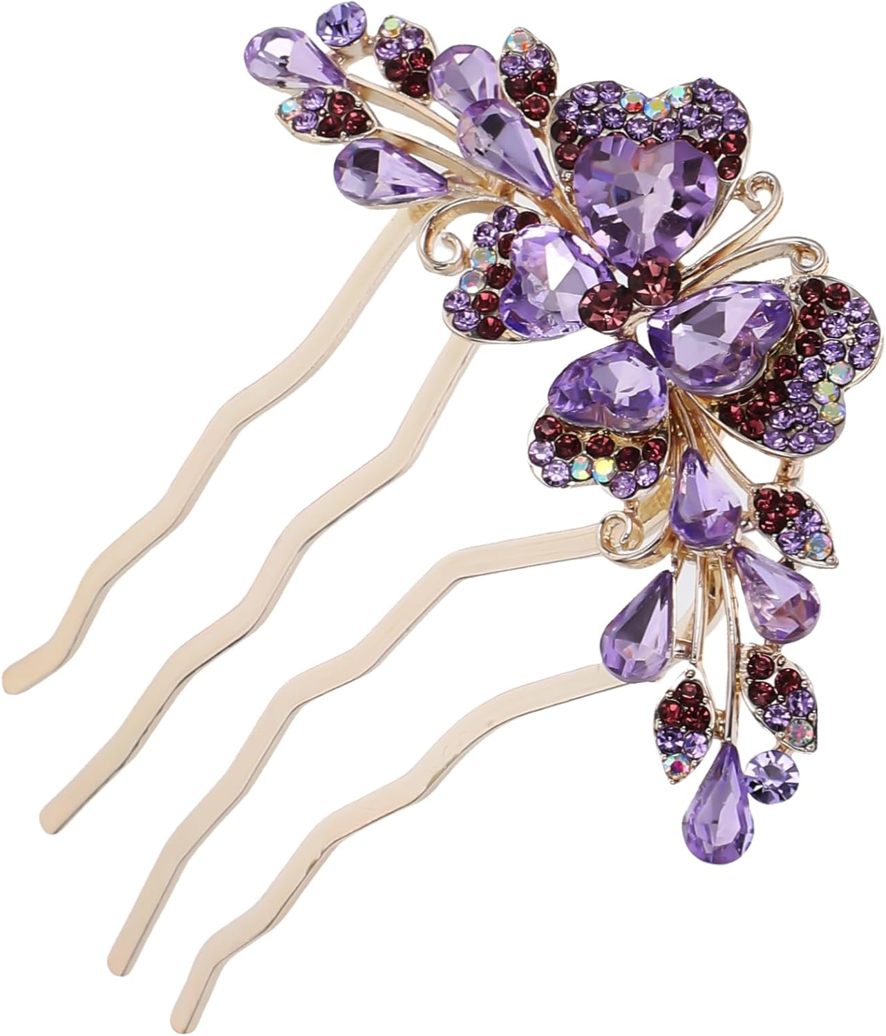 Ipetboom Comb Bridal Headpiece for Wedding Hair Clips for the Bride Vintage Hair Accessories Rhinestone Hair Combs Rhinestone Hairpiece Rhinestone Hairpin Purple Women'S Hair Claw Metal Rhinestones image number 1