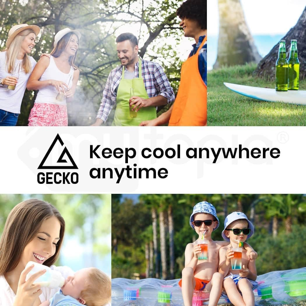 GECKO 125L Portable Fridge Camping Freezer Cooler Upright Refrigerator 12V/24V/240V for Motorhome, Caravan, Silver GKFF-13S